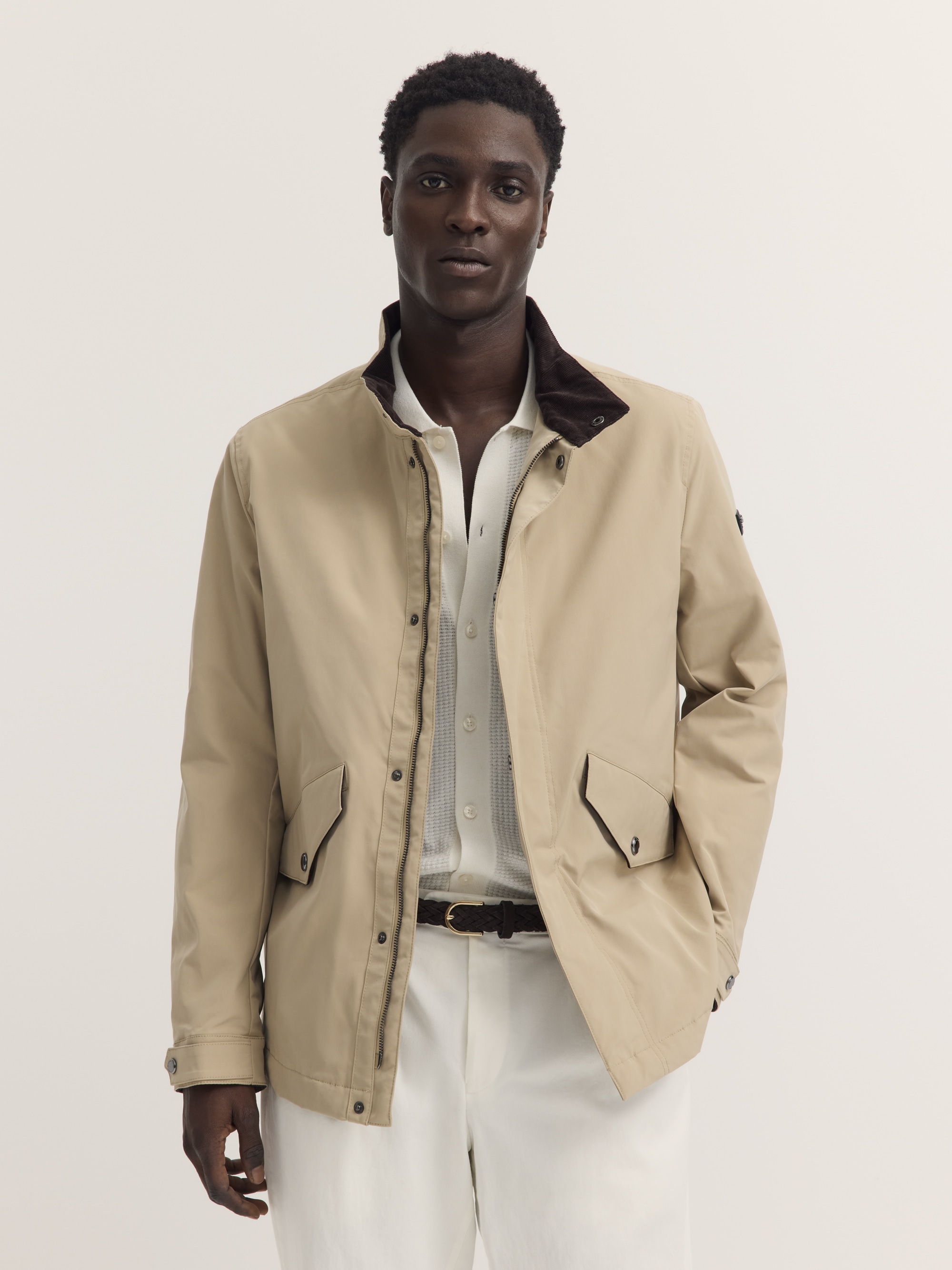 bugatti Kurzjacke »Natural Oxford« wasserabweisend mit Cord-Details