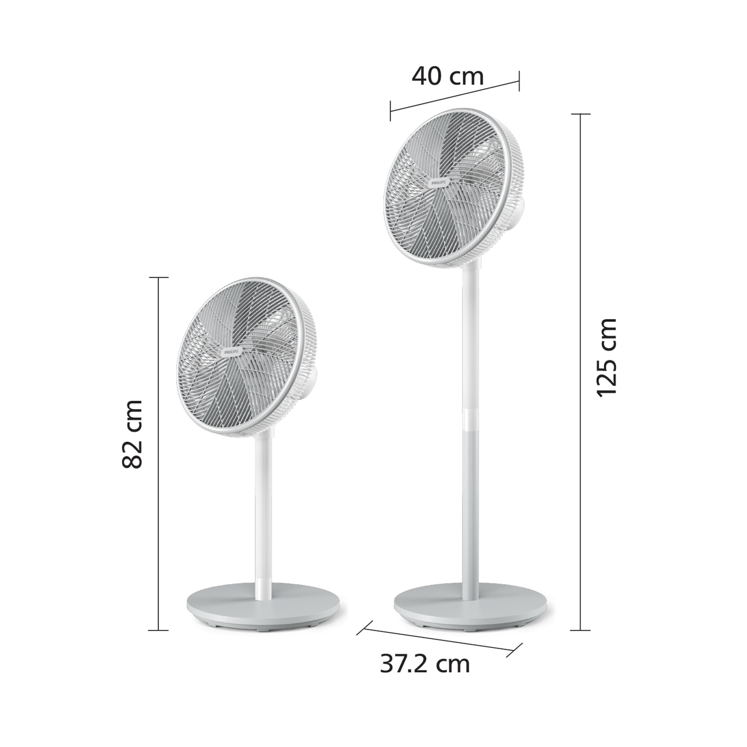 Philips Standventilator »CX2550/00 Serie 2000, mit extrem leiser SilentWings-Technologie, 19 dB«, 2-in-1-Tisch- & Standventilator, neig- & drehbar, elegantes Design