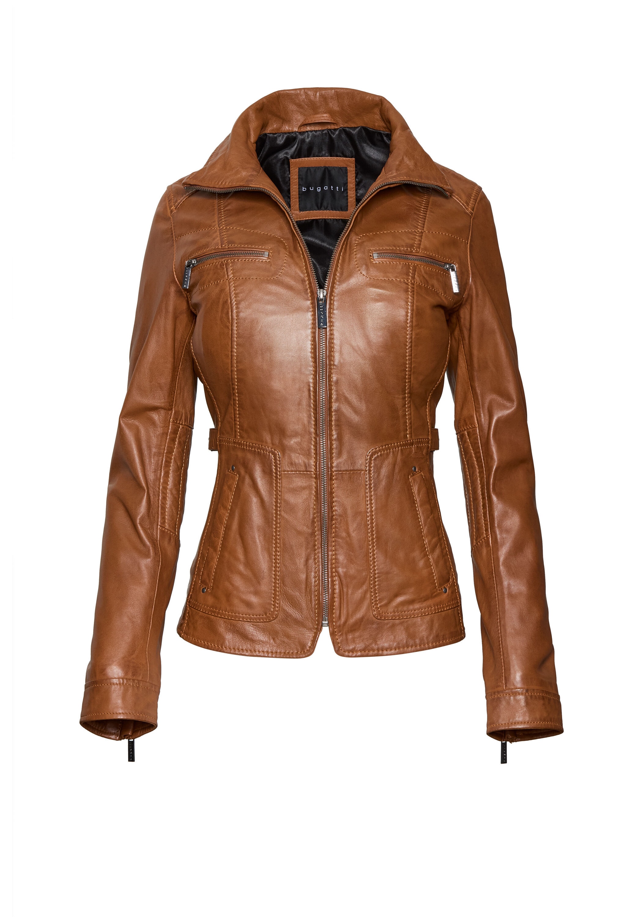 bugatti Lederjacke »bugatti Lederjacke« ohne Kapuze sportives Design