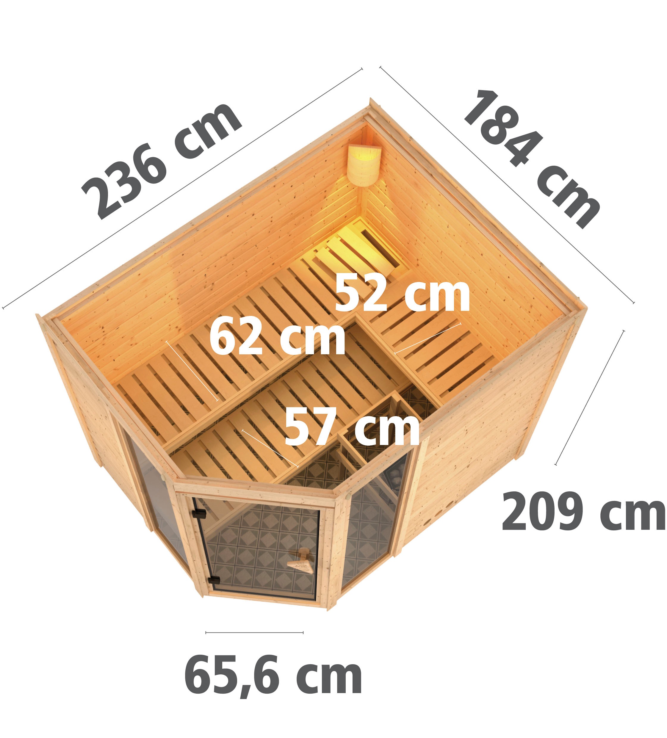 Karibu Sauna »Sina 3« Set,  ohne Ofen