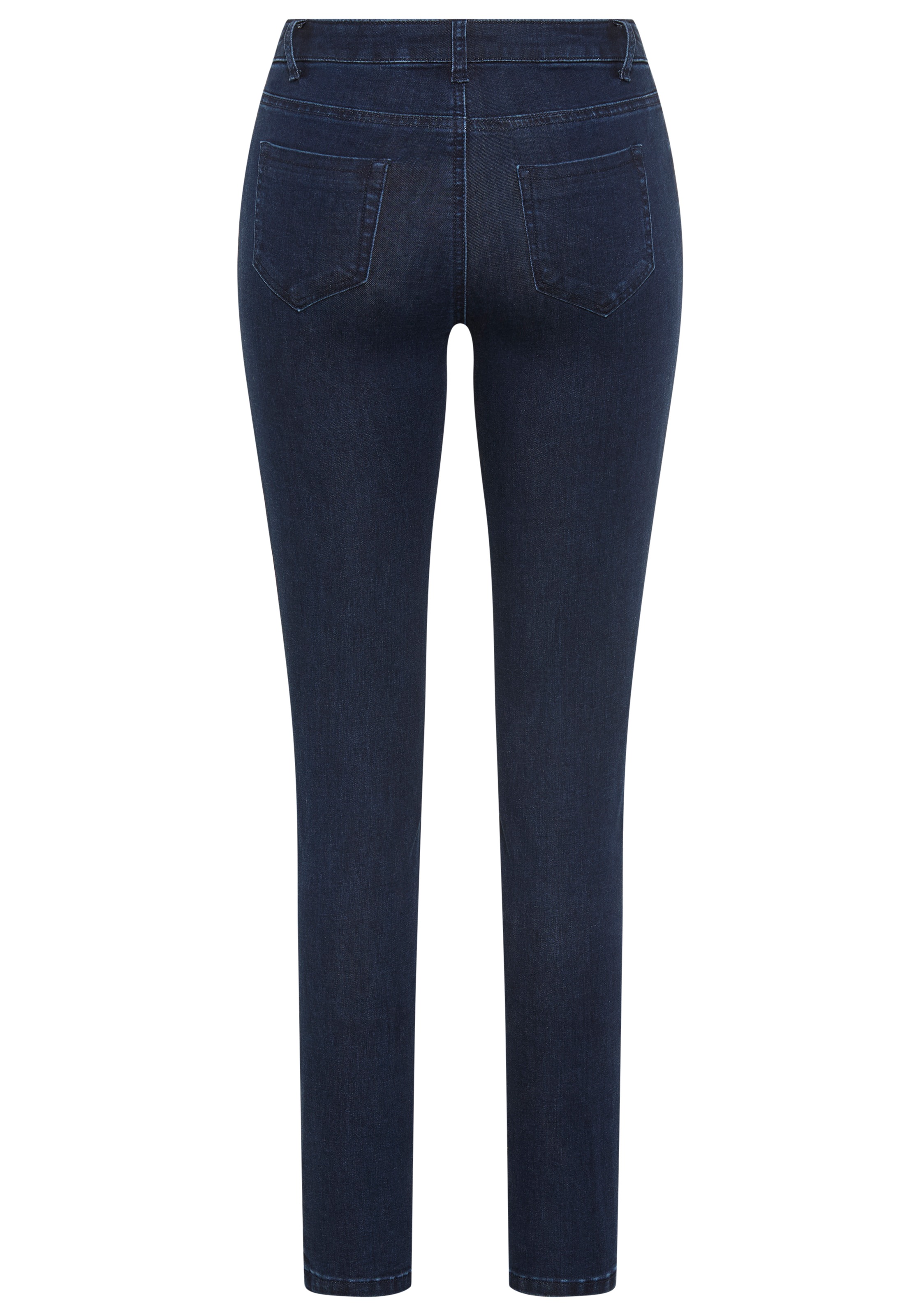 Tamaris Skinny-fit-Jeans »aus bequemen Stretch-Denim« schmale Beinweite, mit Gürtelschlaufenbund, mit Metallreißverschluss