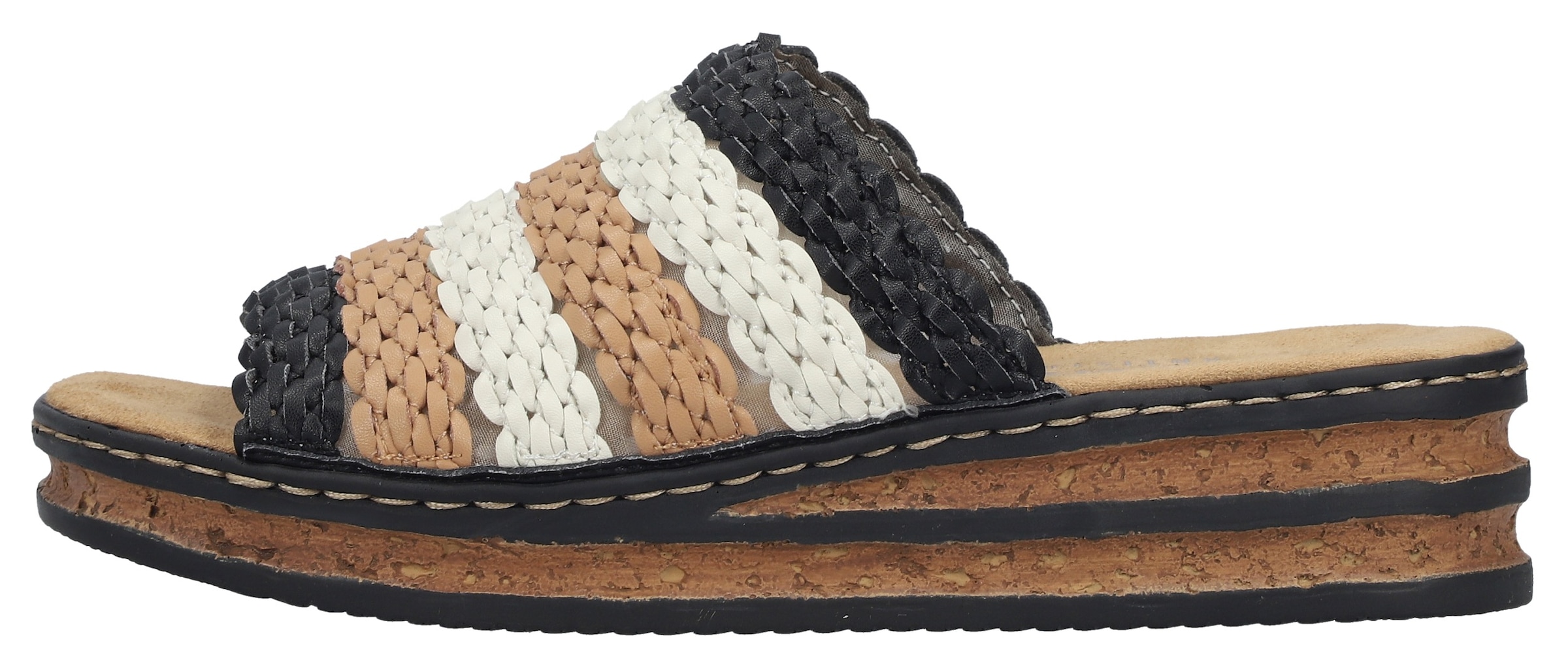 Rieker Pantolette  Sommerschuh, Urlaubsschuh, Keilpantolette zum Schlupfen