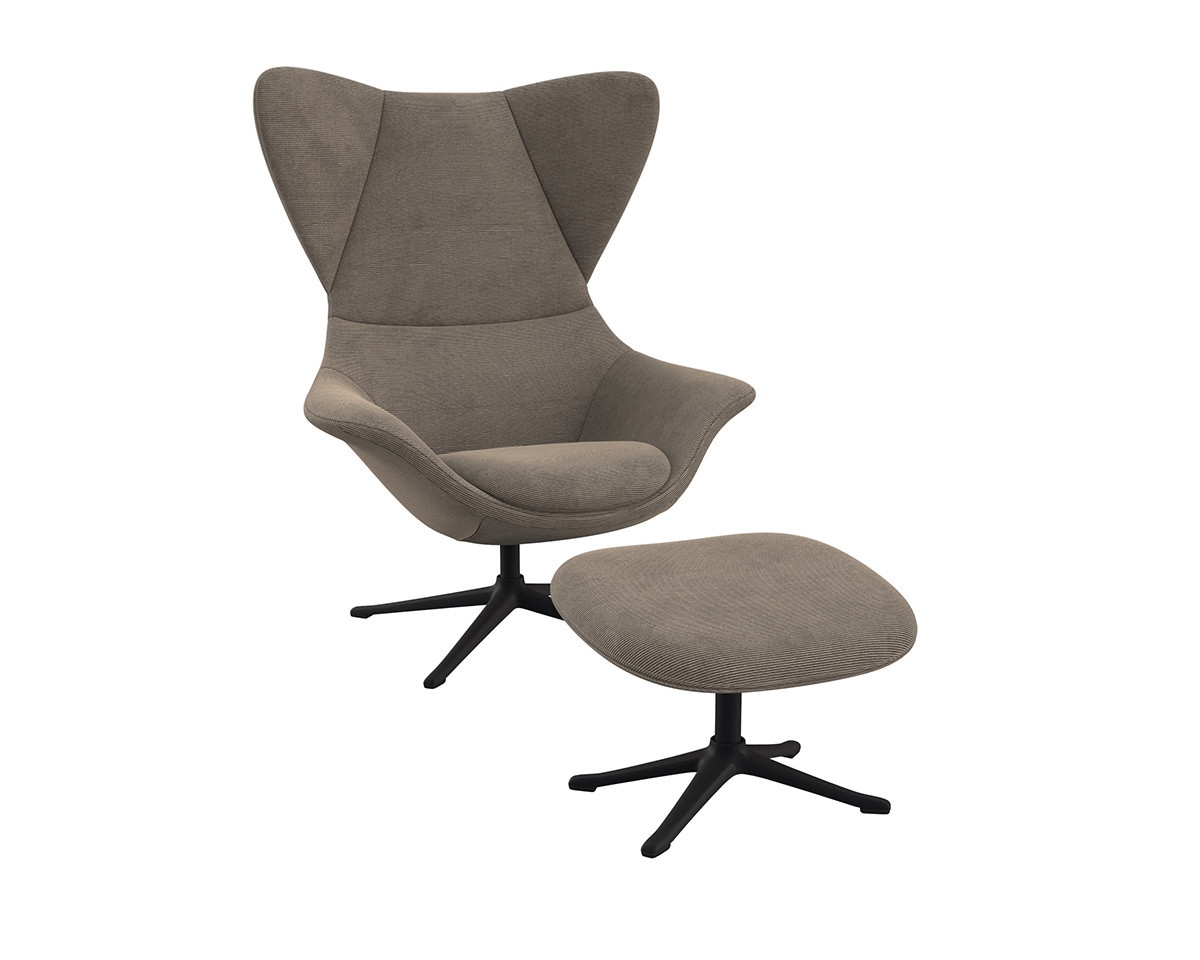 FLEXLUX Ohrensessel »Stilo Relaxsessel, TV-Sessel«, Solitär, Stil-Ikone, drehbar, Fuß schwarz