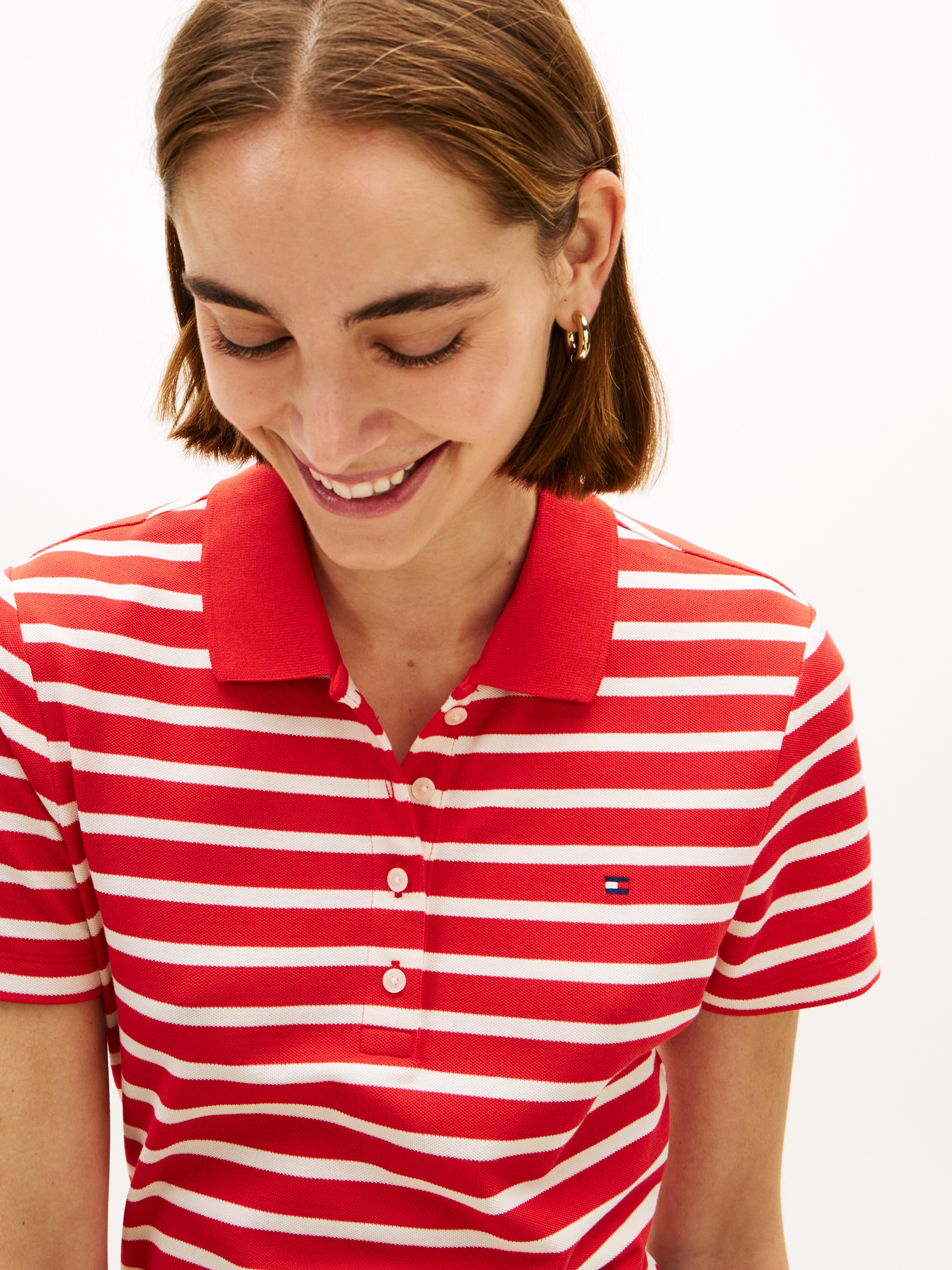 Tommy Hilfiger Poloshirt »1985 Slim Fit Pique Premium« mit Logostickerei, Seitenschlitze