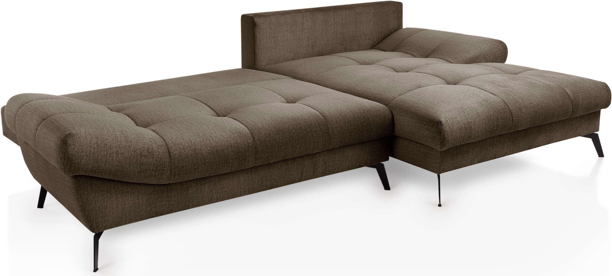 exxpo - sofa fashion Ecksofa »Olmedo, extravagantes Design und toller Sitzkomfort, L-Form«, inklusive Bettfunktion, Bettkasten und Rückenkissen