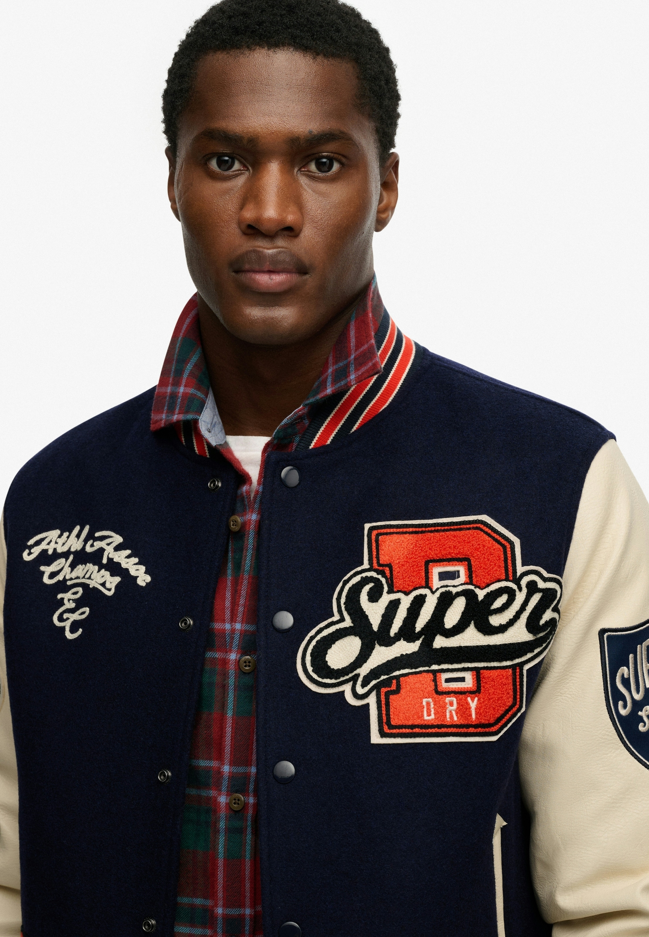Superdry Collegejacke »COLLEGE PATCHED VARSITY JKT« ohne Kapuze