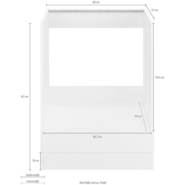 wiho Küchen Herdumbauschrank »Unna«, 60 cm breit, ohne Arbeitsplatte im  OTTO Online Shop