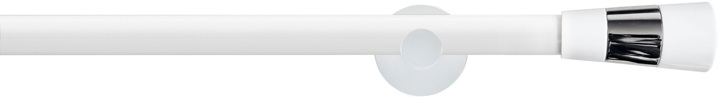 GARESA Gardinenstange »White Granada«, 1 läufig-läufig, Wunschmaßlänge, inkl. je10 cm einen Ring + FH, Träger, Endknöpfe