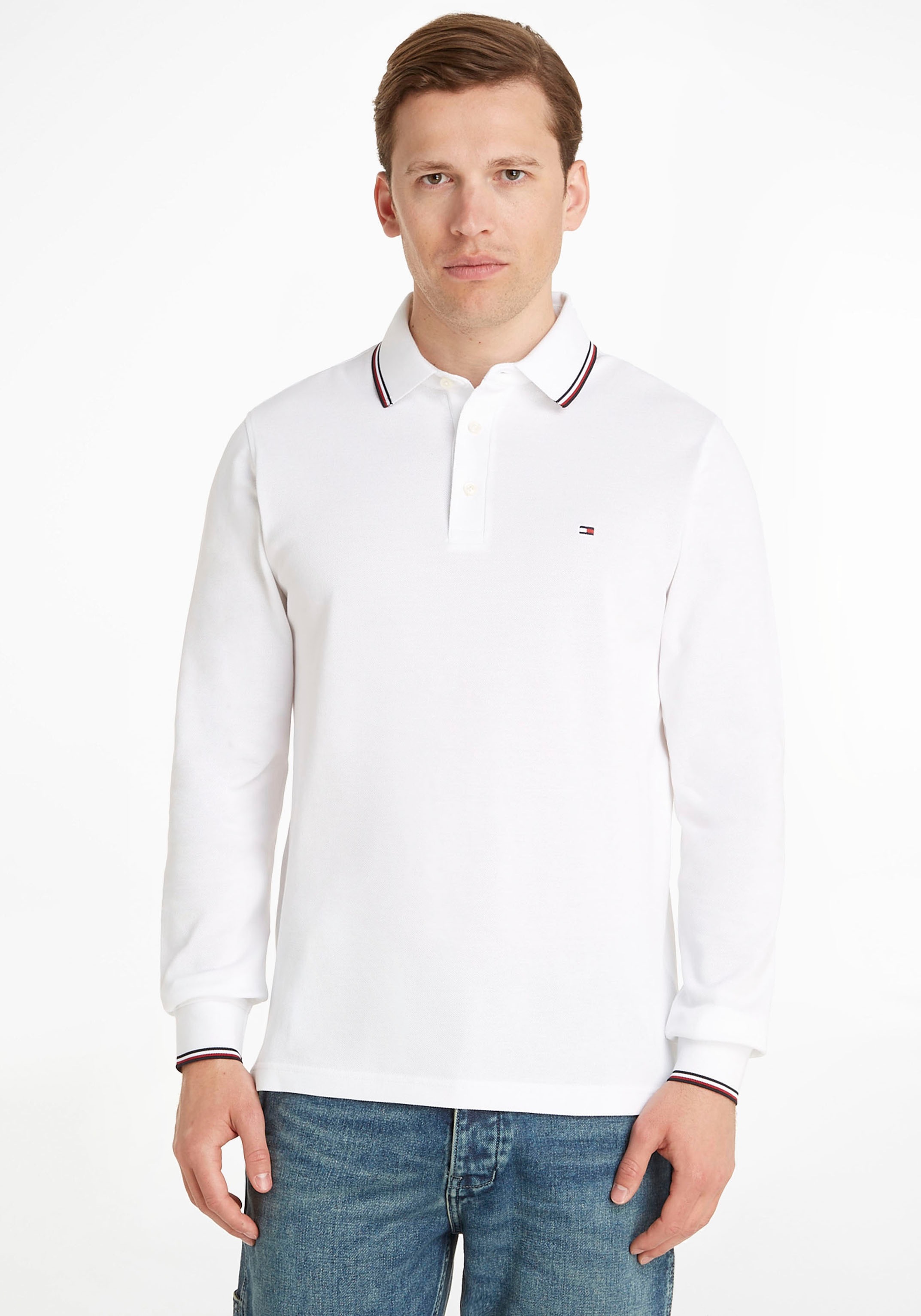 Tommy Hilfiger Poloshirt »1985 RWB TIPPED SLIM LS POLO«, aus weichem Samt