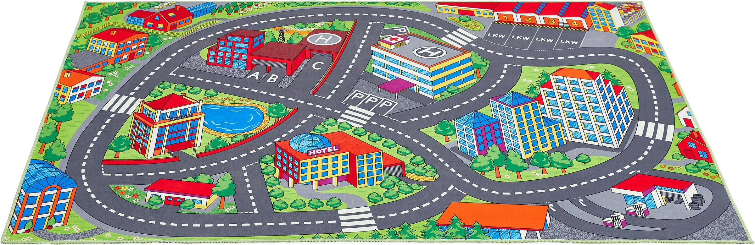 Andiamo Kinderteppich »Street«, rechteckig, 5 mm Höhe, Straßen-Spiel-Teppich, weiche Spielunterlage, rutschhemmend