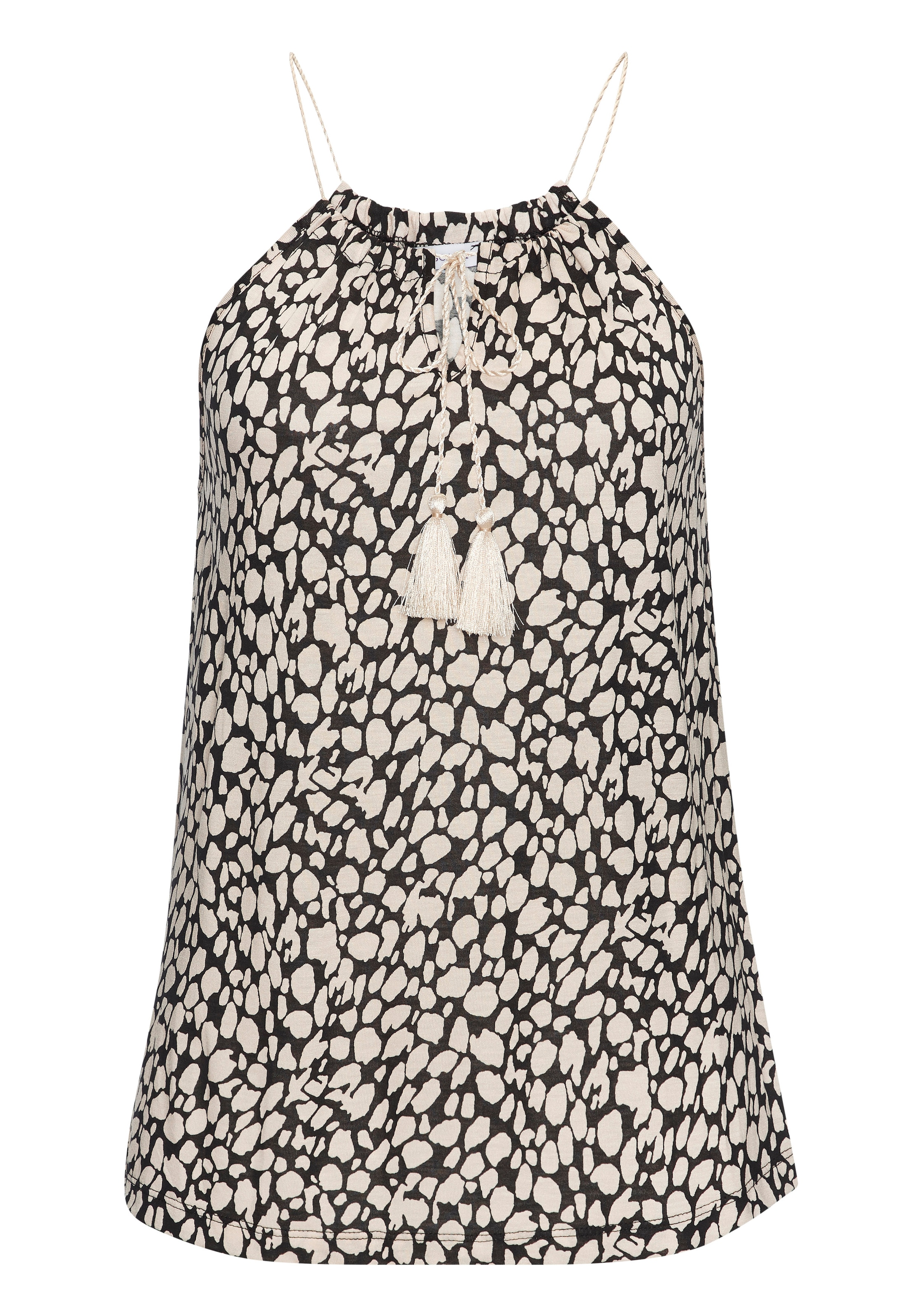 LASCANA Strandtop, mit Allover-Print und Kordelträgern