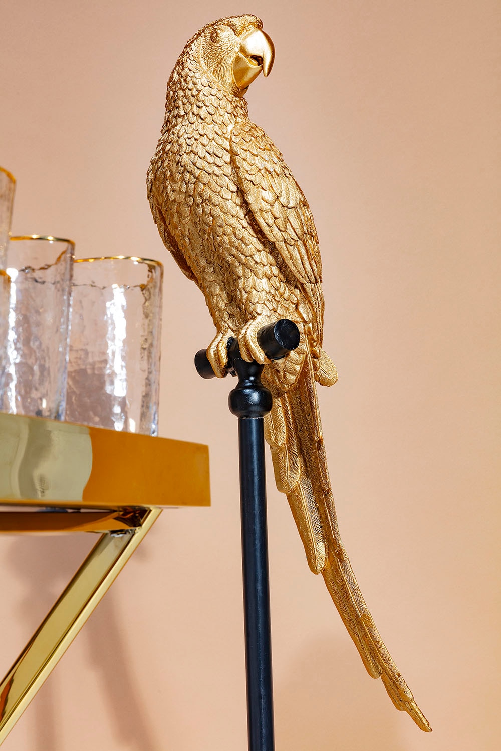 Kare Design Dekofigur »Parrot Gold 116cm«