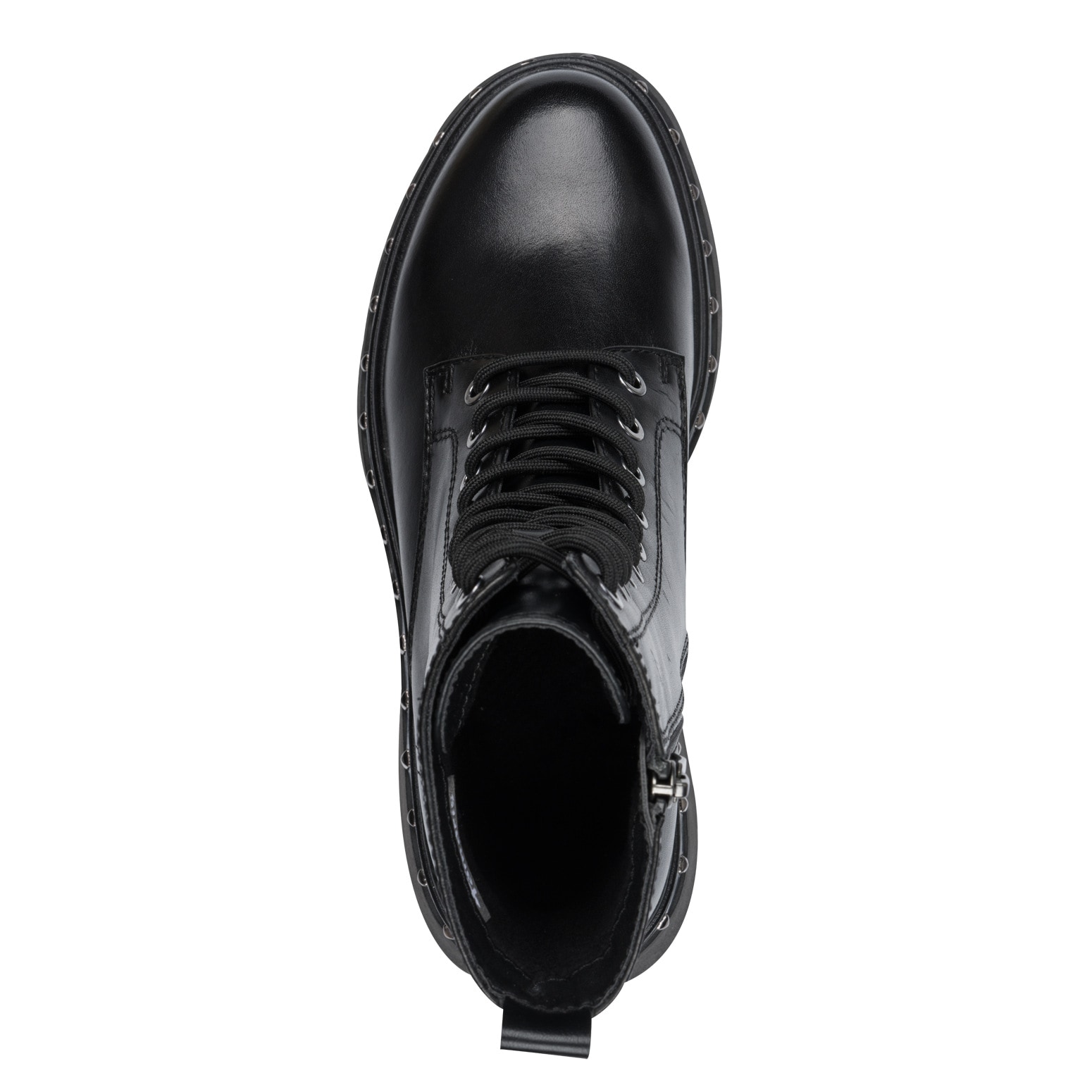 Tamaris Schnürboots  , Blockabsatz, Plateau, Schnürstiefelette mit Nieten am Sohlenrand