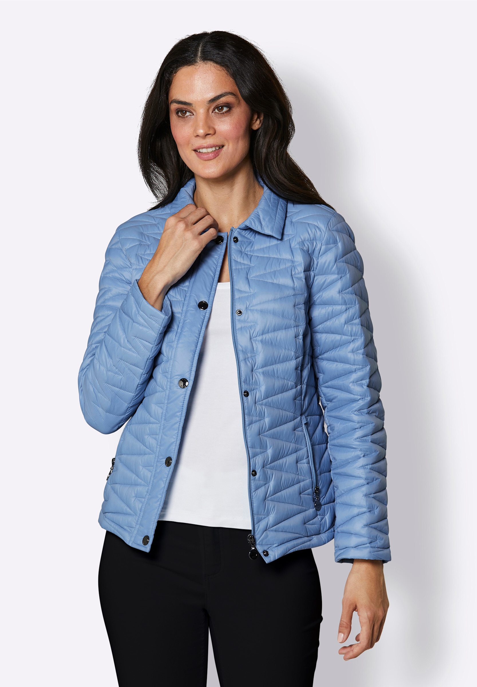 creation L Daunenjacke »Daunen-Jacke Daunenjacke mit Zick-Zack-Steppung« ohne Kapuze