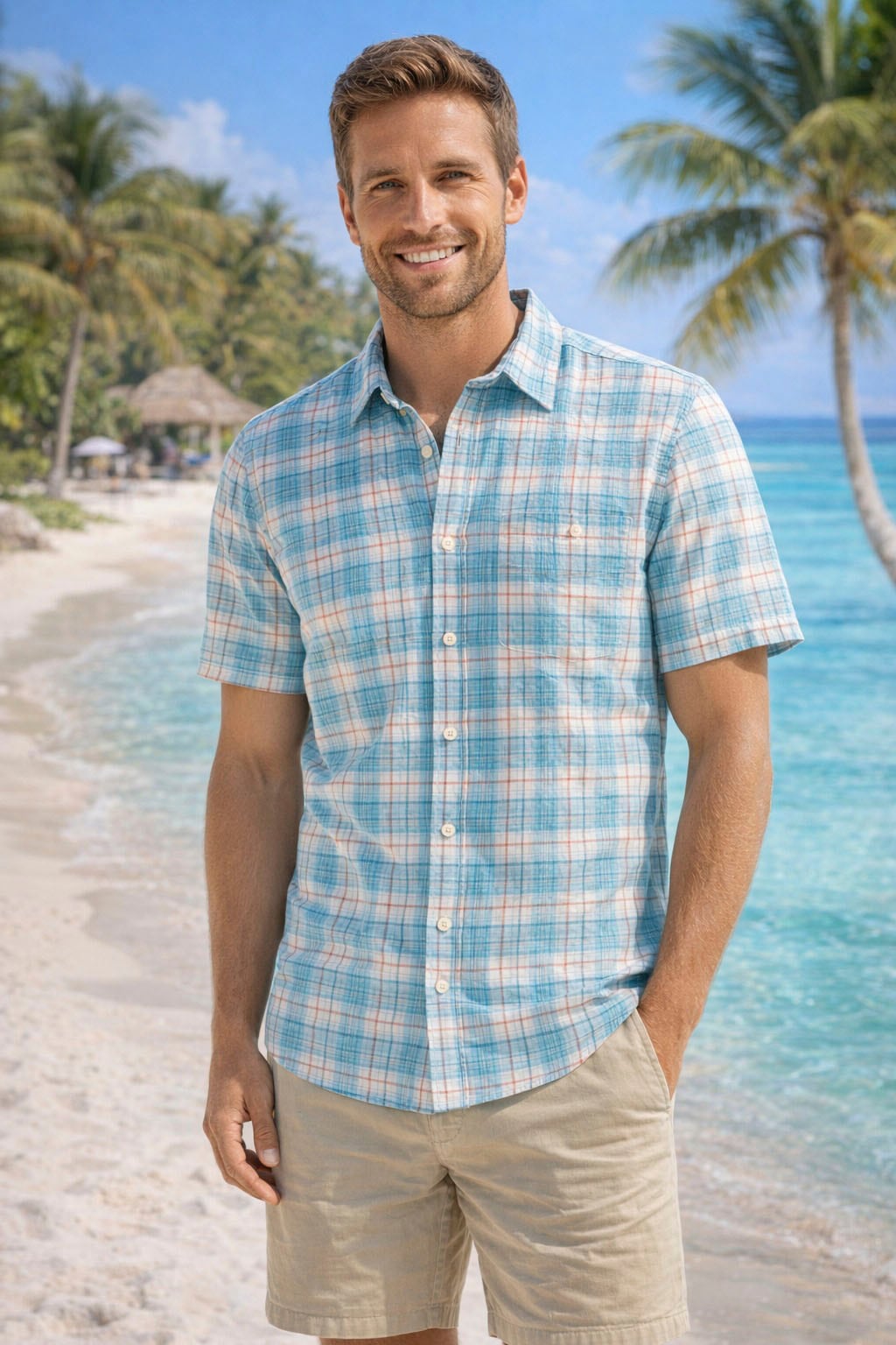 Man's World Karohemd »in Crinkleoptik« Kurzarm, für Frühling und Sommer, aus Baumwolle, bequeme Passform