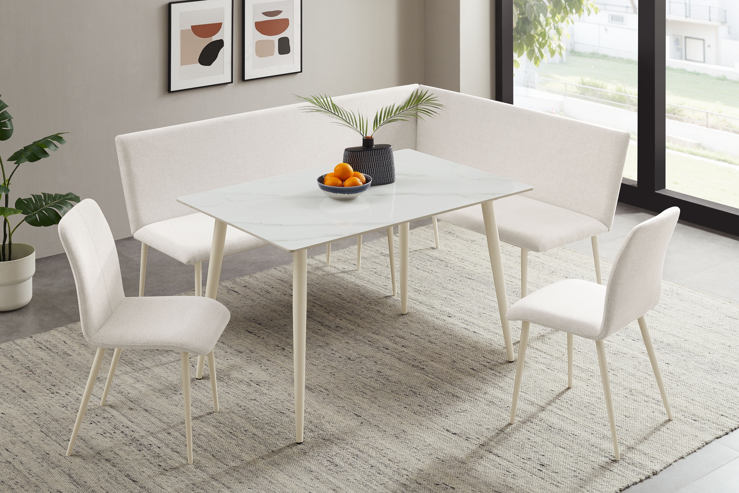 OTTO home Eckbank »Cassy« pflegeleichter Strukturstoff, Metallgestell, FSC-zertifiziertes Holz