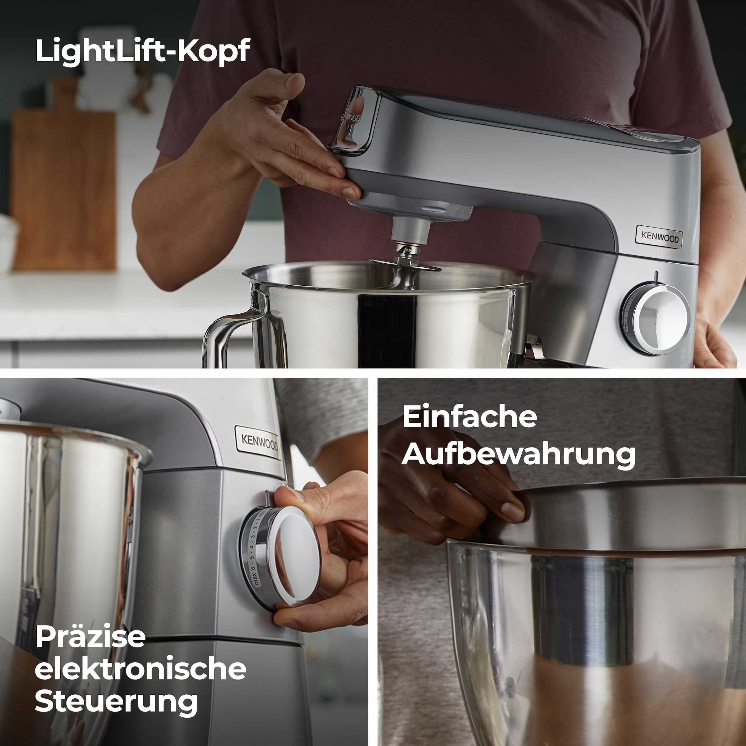 KENWOOD Küchenmaschine »Titanium Chef Baker KVC85.594SI«, inkl. umfangreiches Zubehör, mit integrierter EasyWeigh Waage