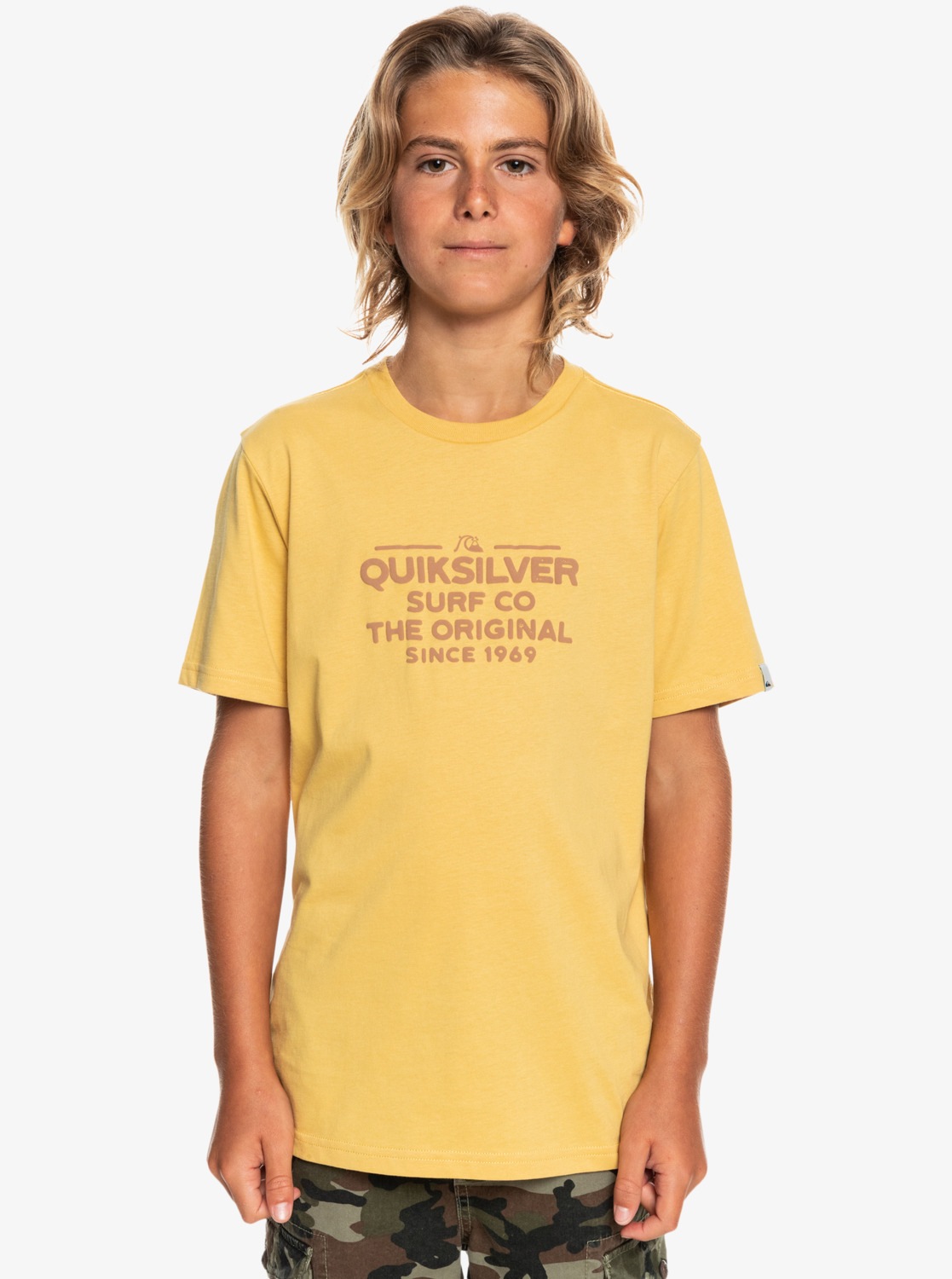 Quiksilver T-Shirt »Feeding Line« in beige, Größe 8(125-130cm)