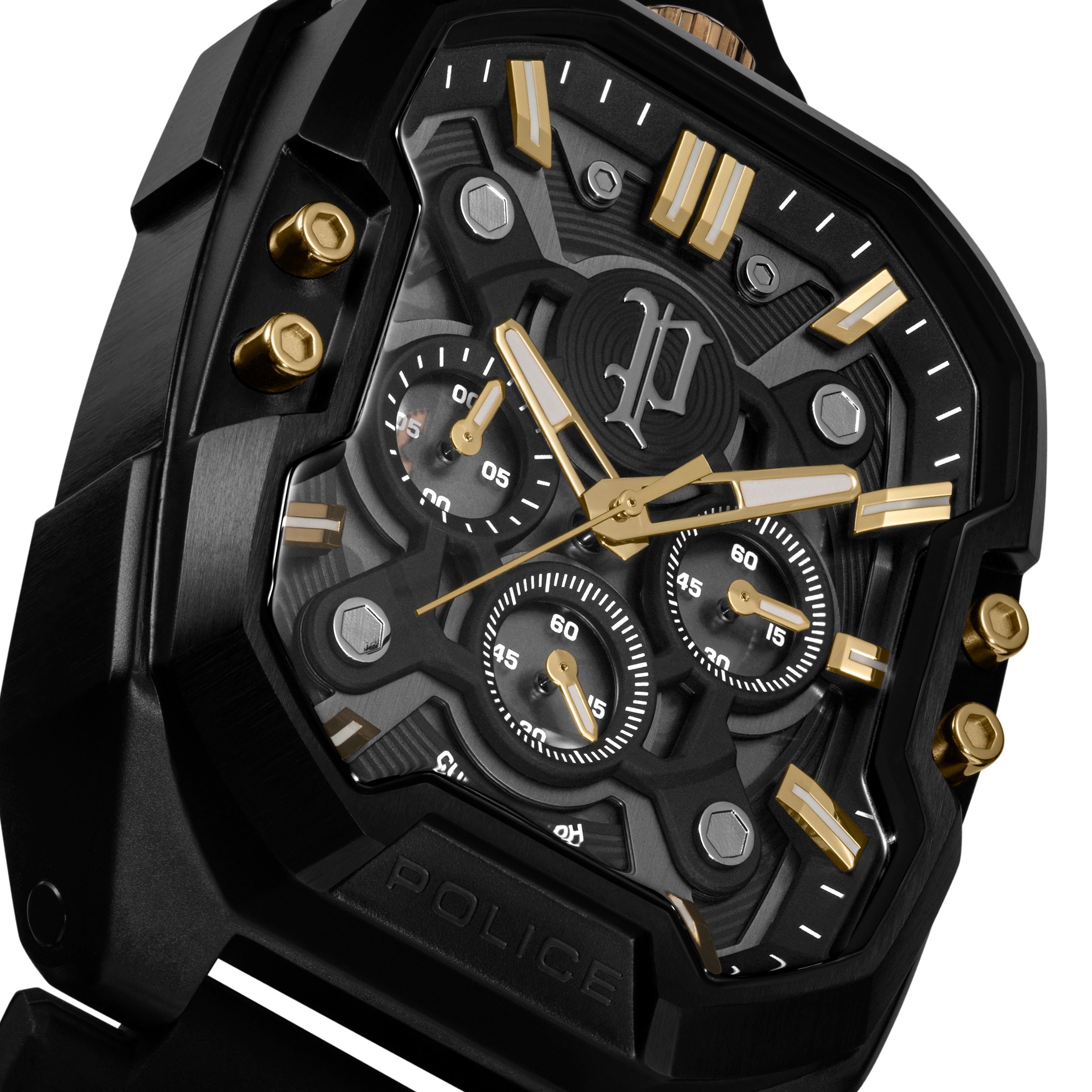 Police Chronograph »Bullhead« Quarzuhr, Armbanduhr, Herrenuhr, Lederarmband, analog, Stoppfunktion