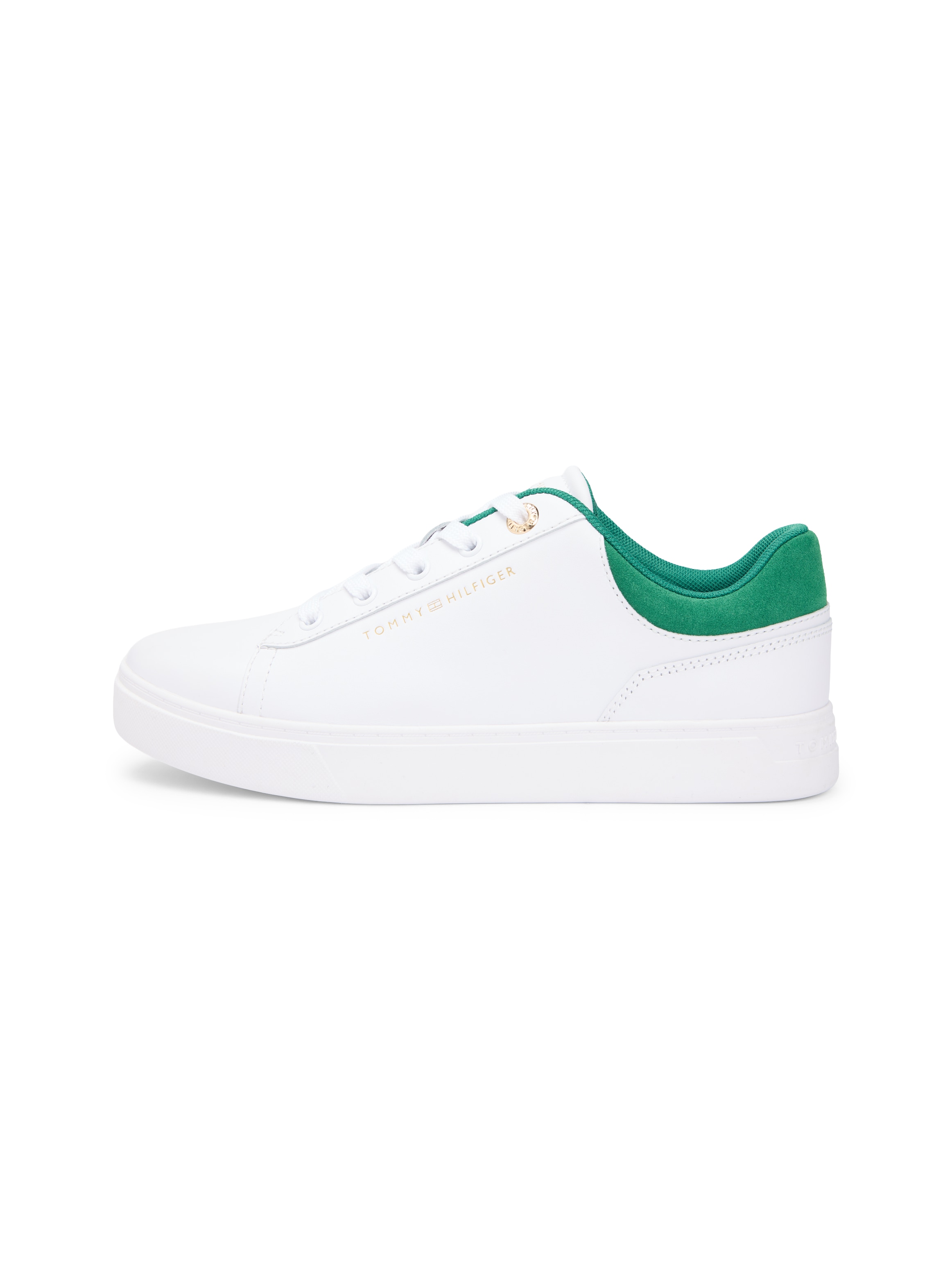 Tommy Hilfiger Plateausneaker »CASUAL CUPSOLE SNEAKER«  , Freizeitschuh, Halbschuh, Schnürschuh, Kontrastbesatz an der Ferse