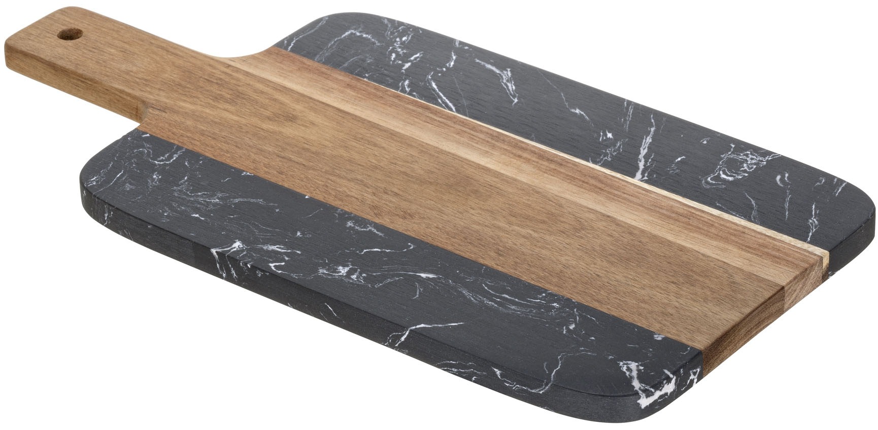 SCHÖNER WOHNEN-Kollektion Schneidebrett »Atami« Küchenbrett mit Griff, massives Akazienholz und Marmor, Servierbrett