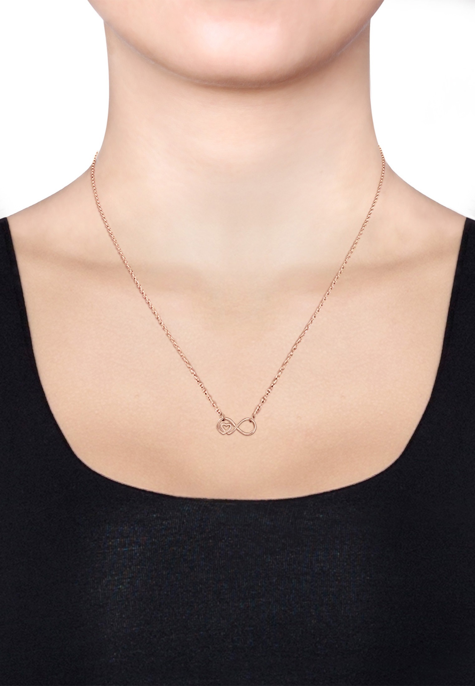 Elli Kette mit Anhänger »Halskette Infinity Unendlichkeit Herz 925 Sterling Silber«