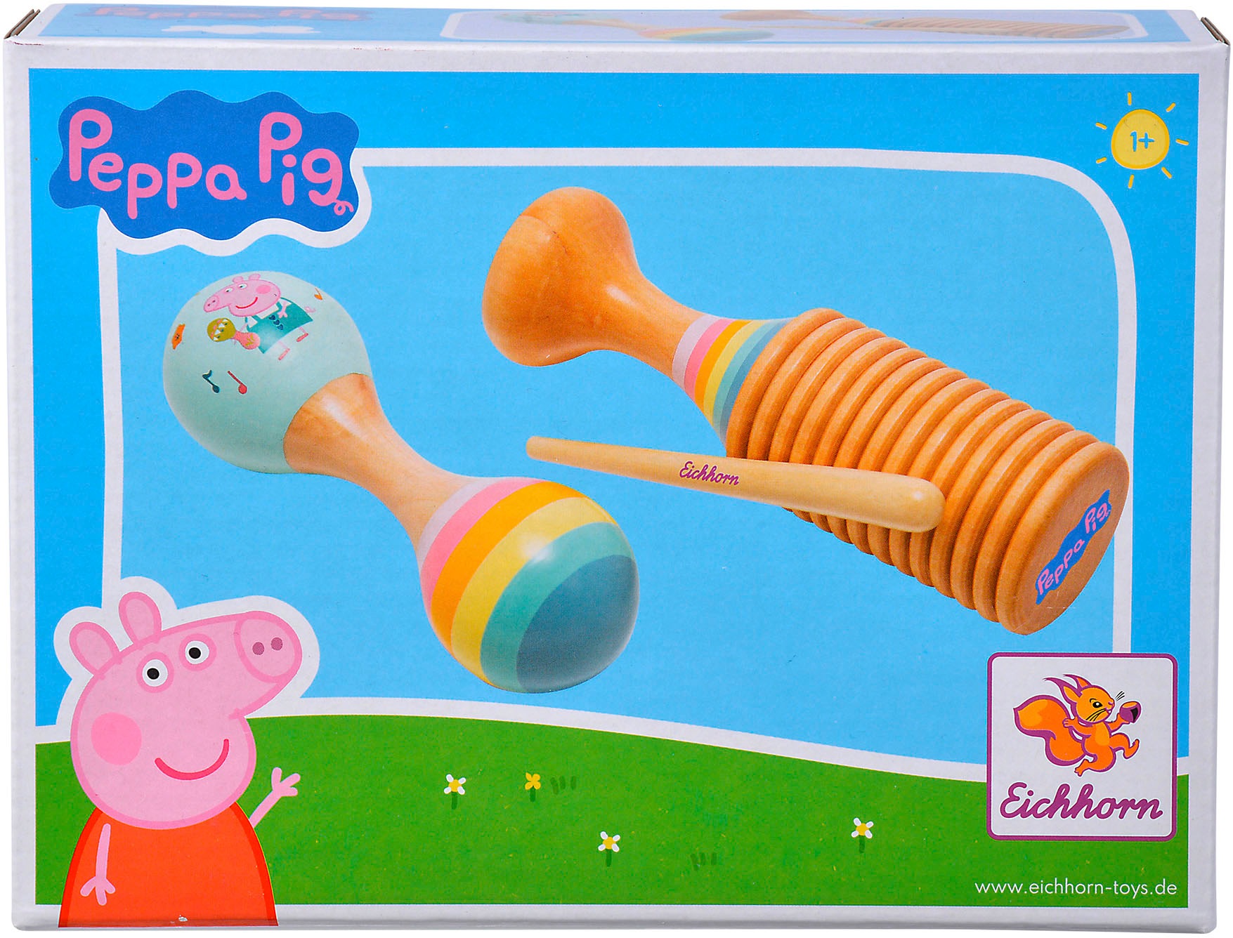 Eichhorn Spielzeug-Musikinstrument »Peppa Pig Maraca und Ratsche Set«