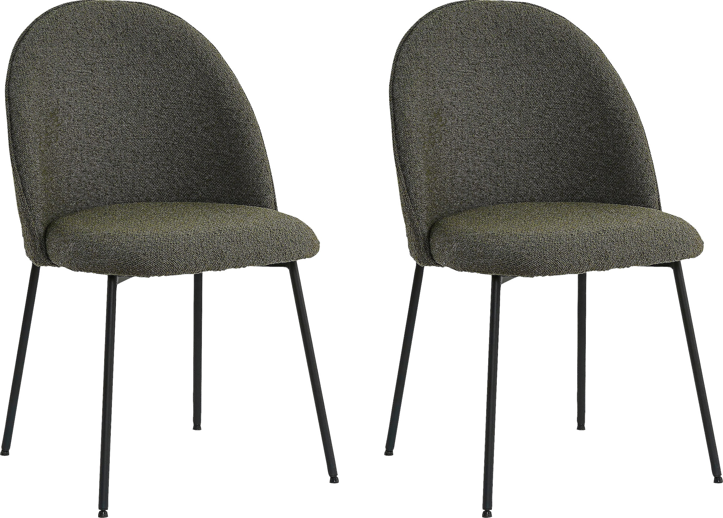 TOM TAILOR HOME Polsterstuhl, (Set), 2 St., Bouclé, mit abgerundeter Rückenlehne