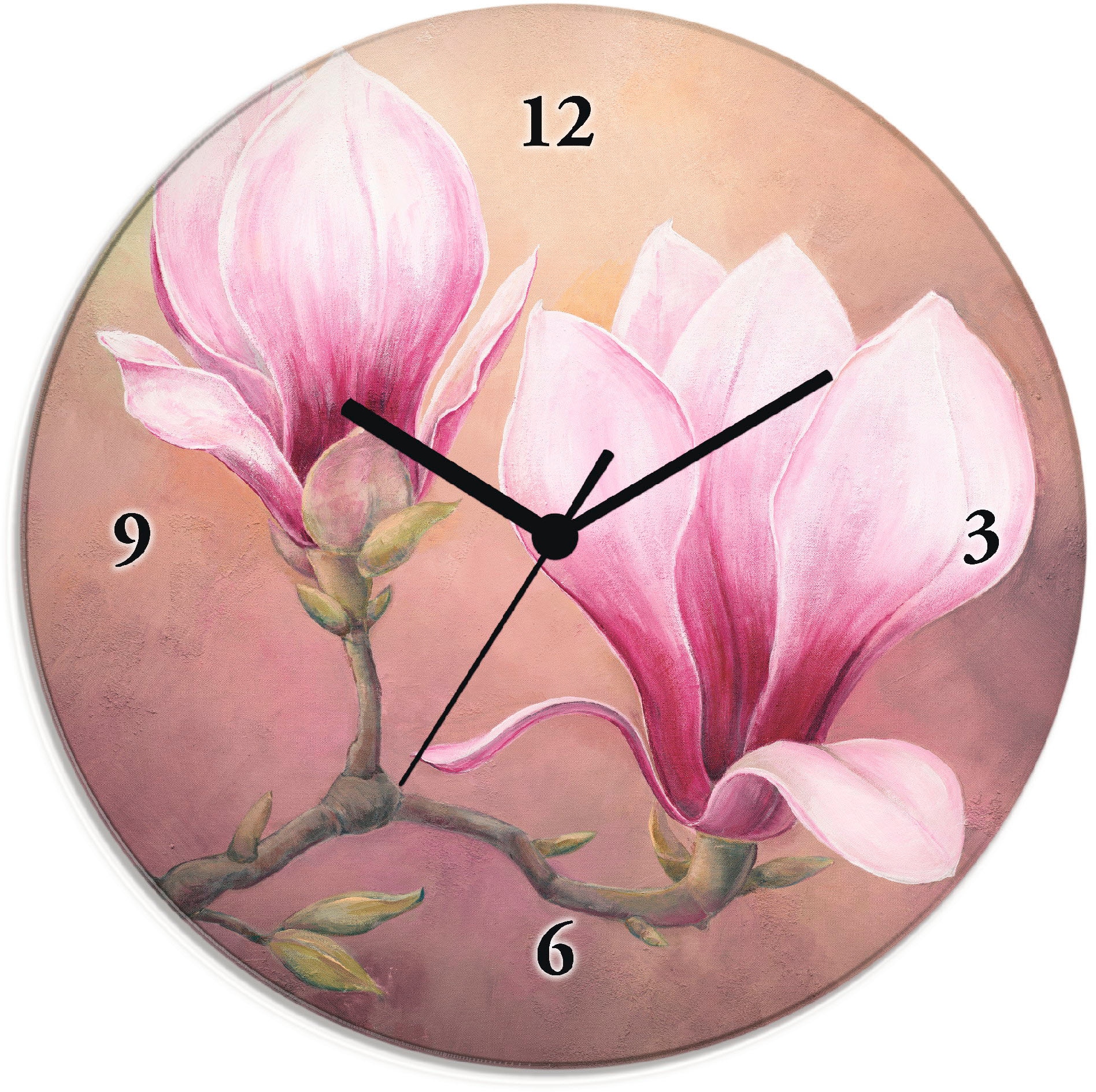 Artland Wanduhr »Späte Magnolie«, wahlweise Tickgeräusche Shop Online im oder mit ohne Funkuhrwerk, lautlos Quarz- OTTO kaufen