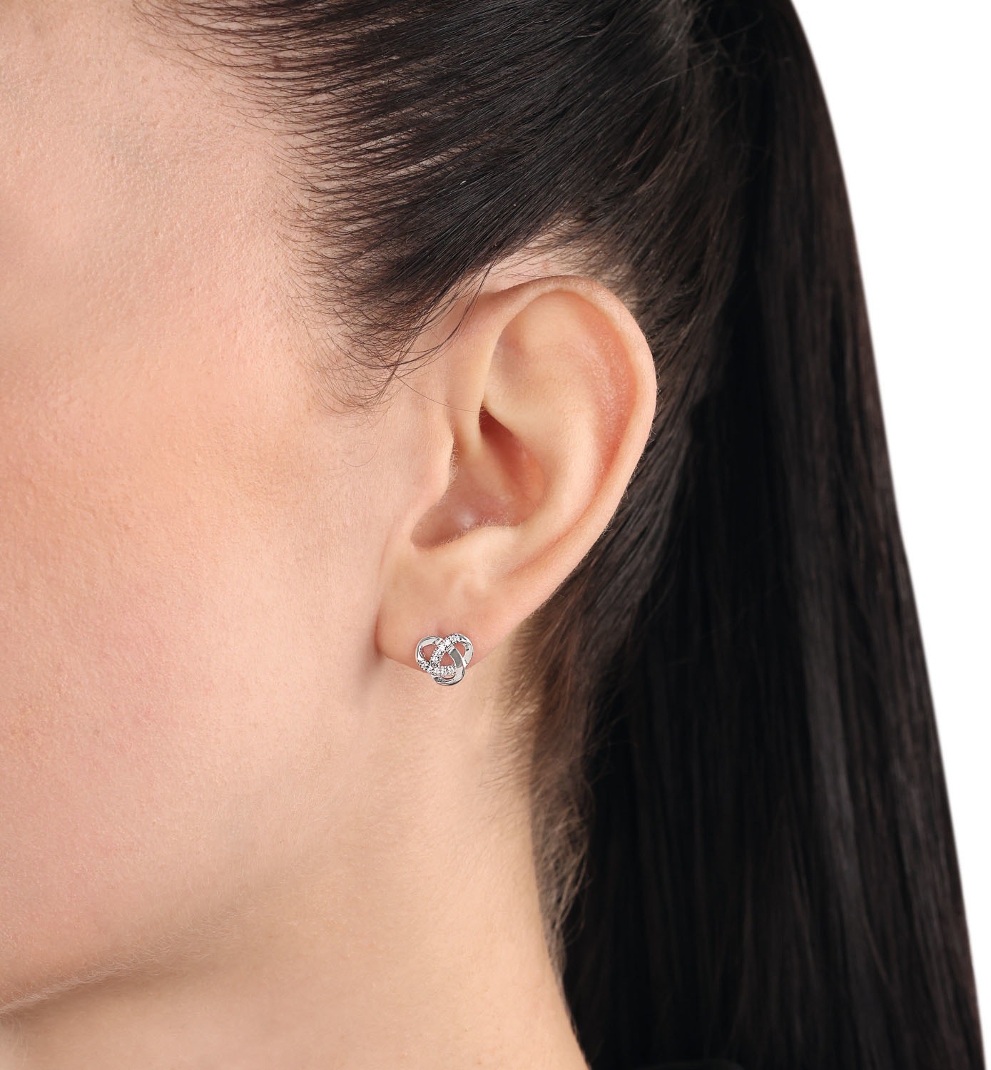 Amor Paar Ohrstecker »Knoten-Optik, 9177448«, mit Zirkonia (synth.)