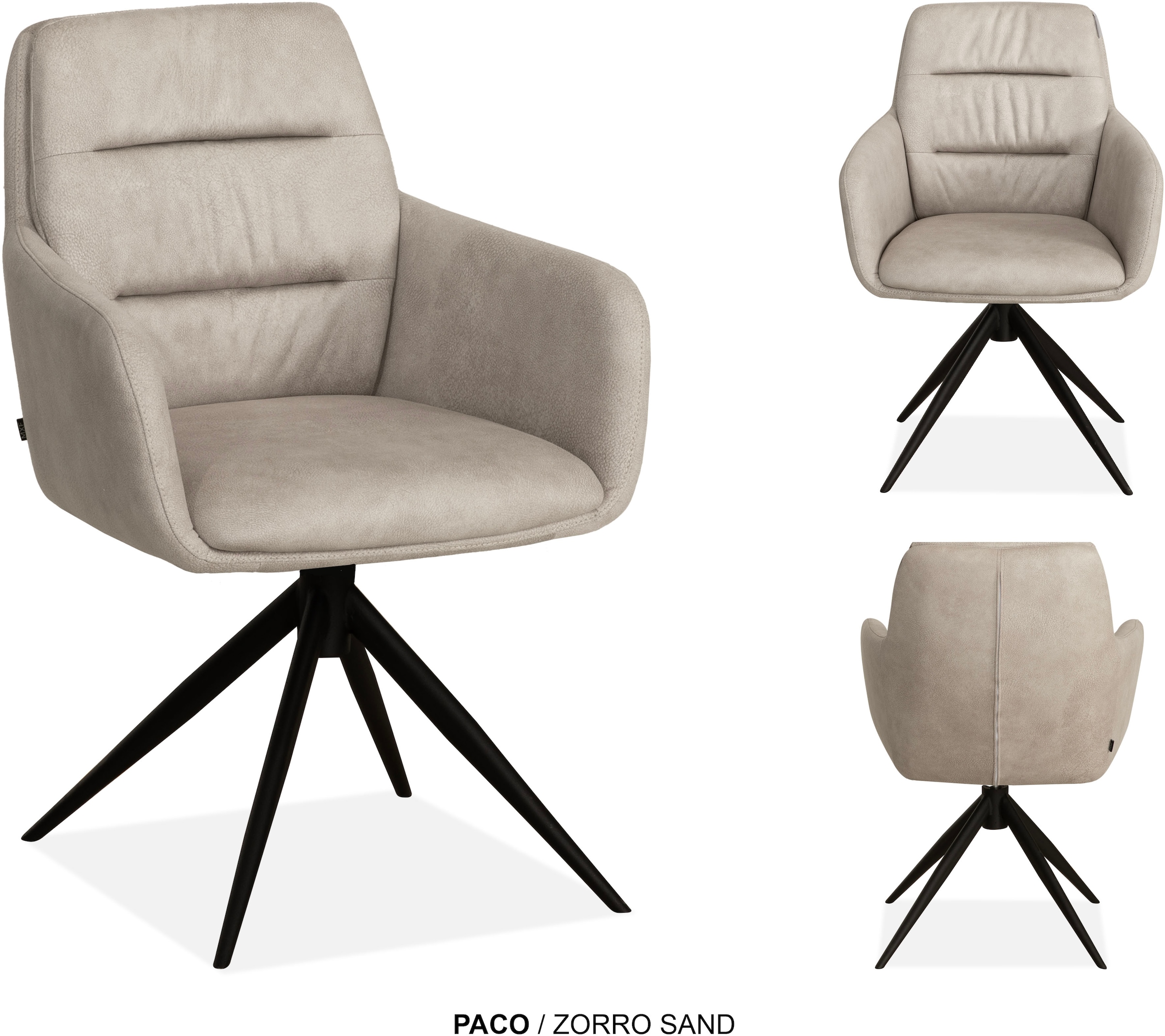 OMG Design Esszimmerstuhl »Paco« (Set) 2 Stk.Drehstuhl mit auto-return, Armlehnenstuhl