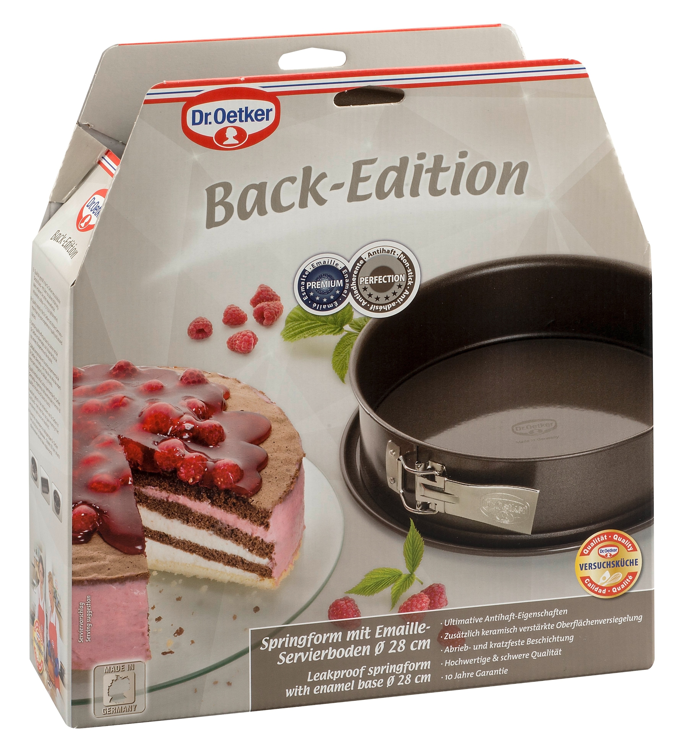 Dr. Oetker Küchenhelfer Springform »Back-Edition, mit Emaille-Servierboden« Antihaft-Beschichtung, schnitt-& kratzfest, hitzebeständig bis 230°C