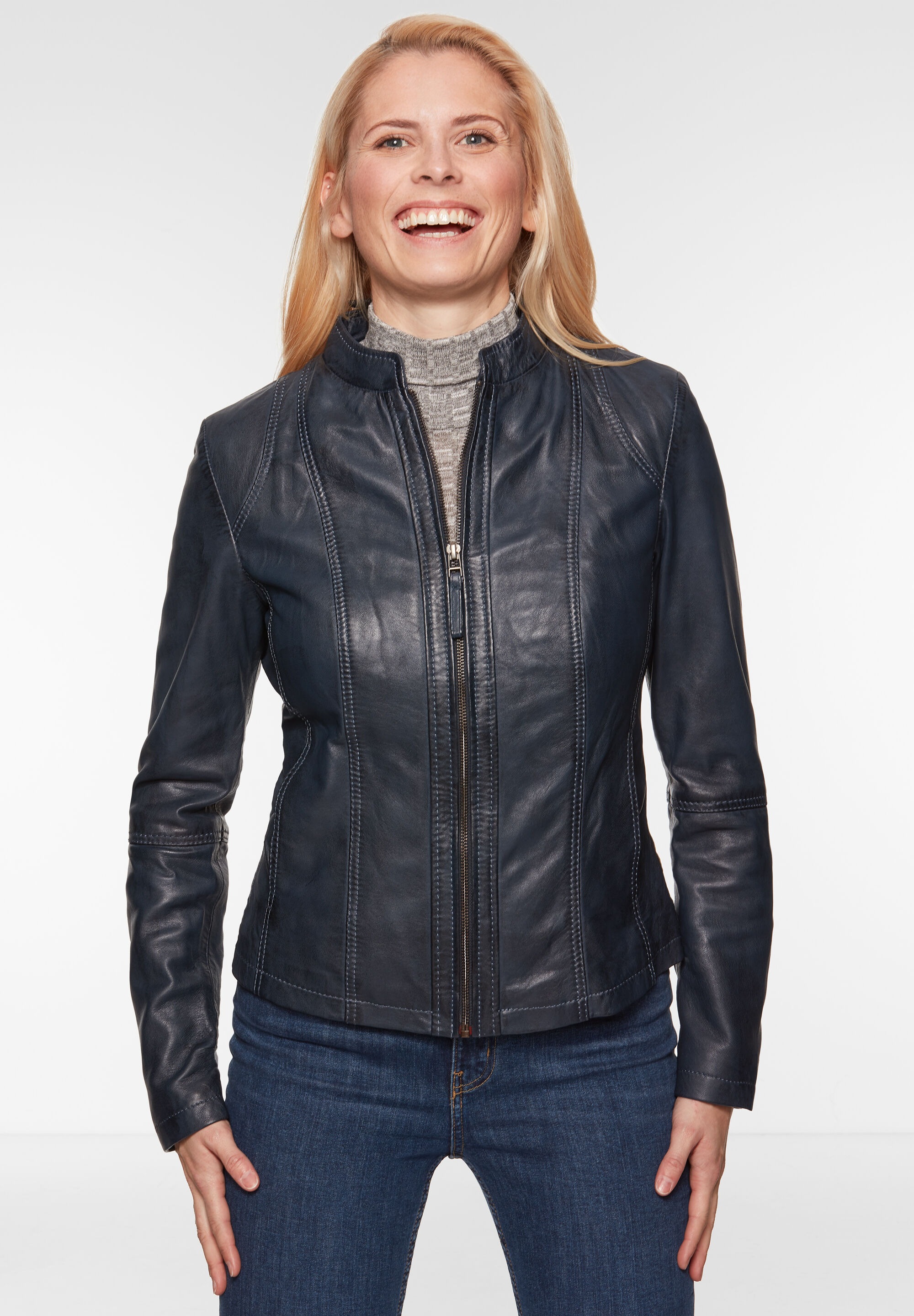 7eleven Bikerjacke »SEAMERA« ohne Kapuze mit Ziernähten