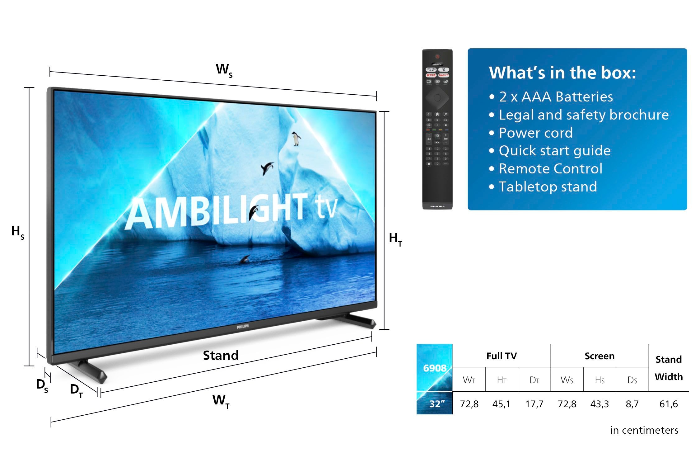 Philips LED-Fernseher, 80 cm/32 Zoll, Full HD, Smart-TV