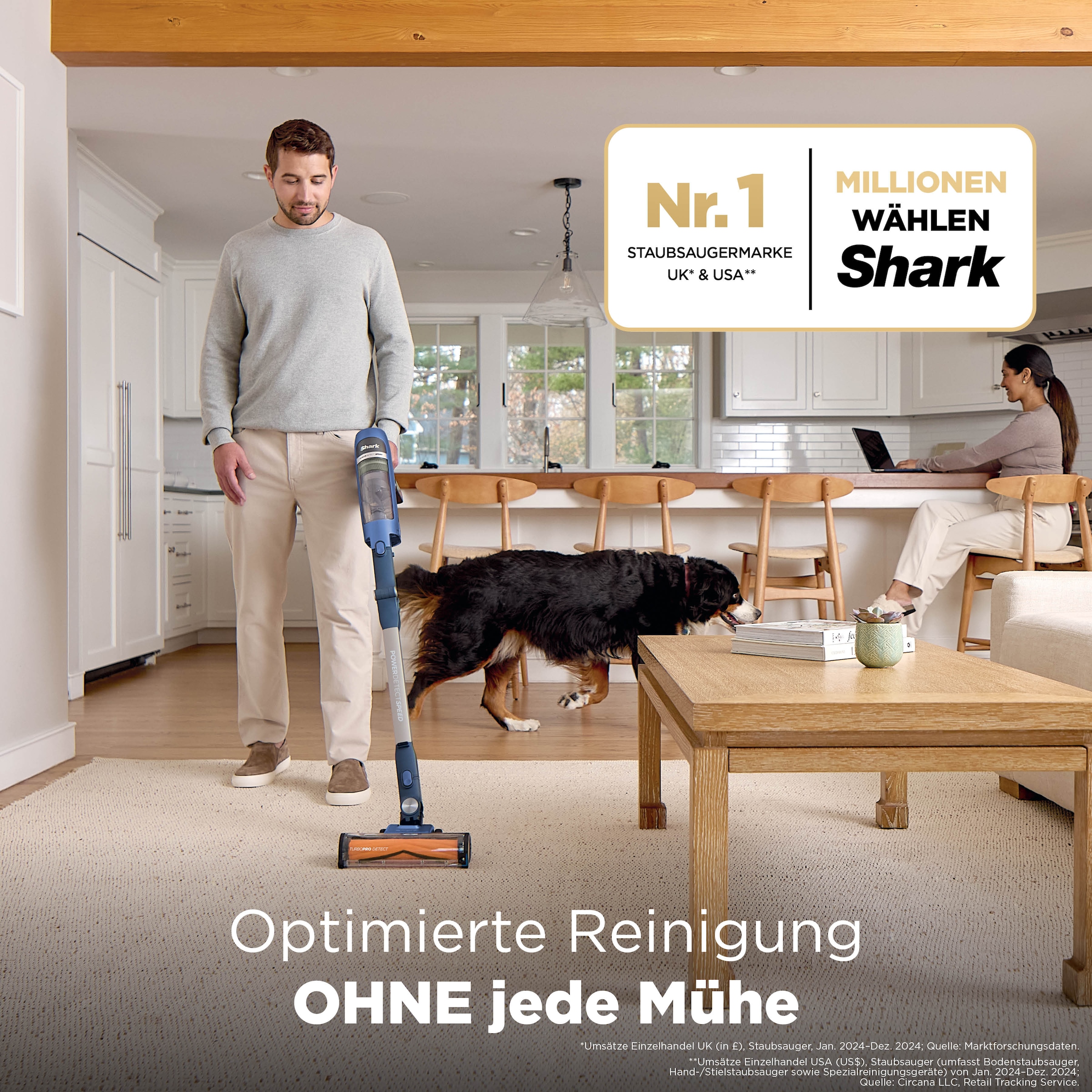 Shark Akku-Hand-und Stielstaubsauger »Shark PowerDetect Speed Pet Pro Clean and Empty IA3241EUT« Reveal-Technologie:, Flexology