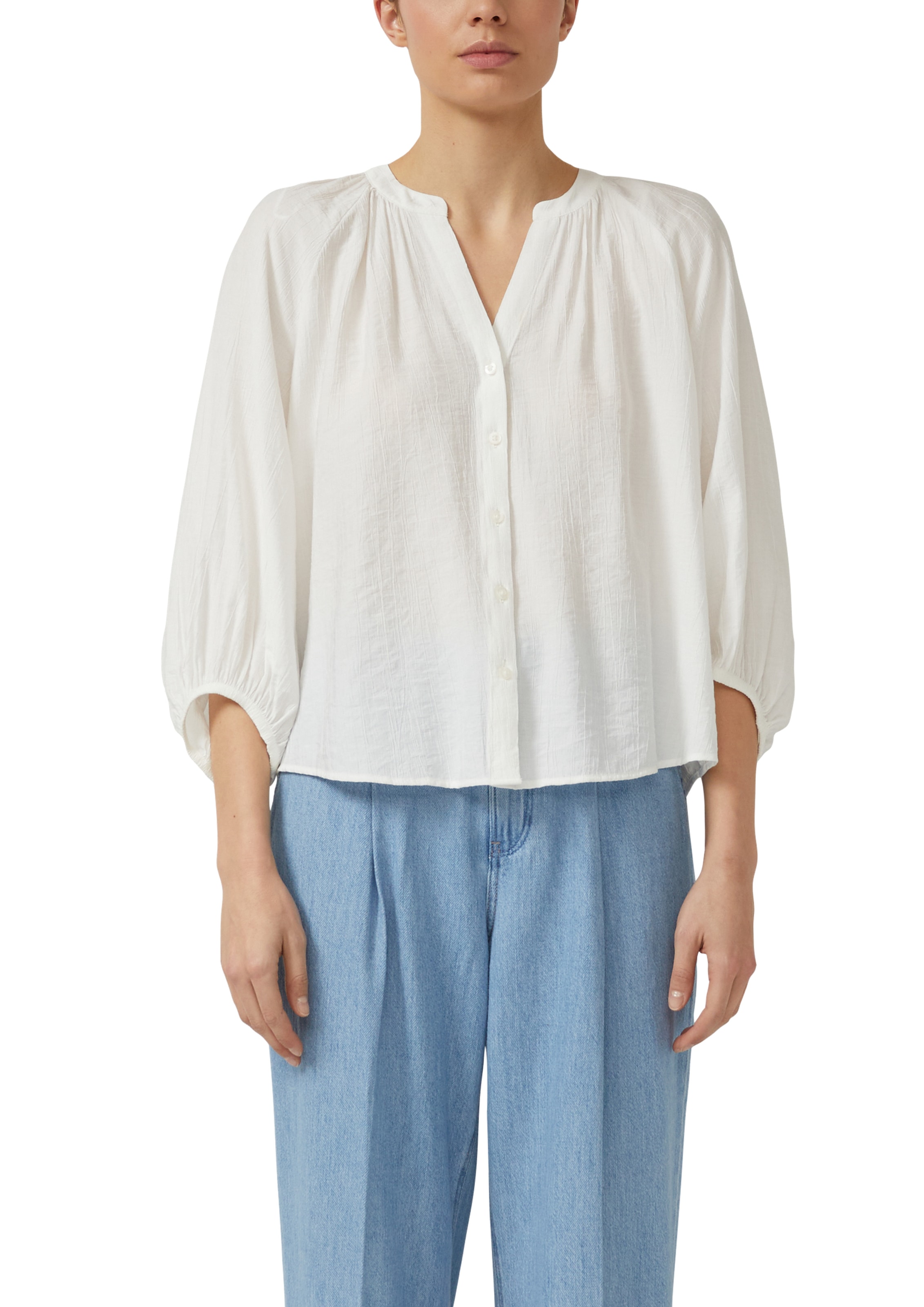 s.Oliver Schlupfbluse 3/4-Arm-Sommerbluse mit Viskose