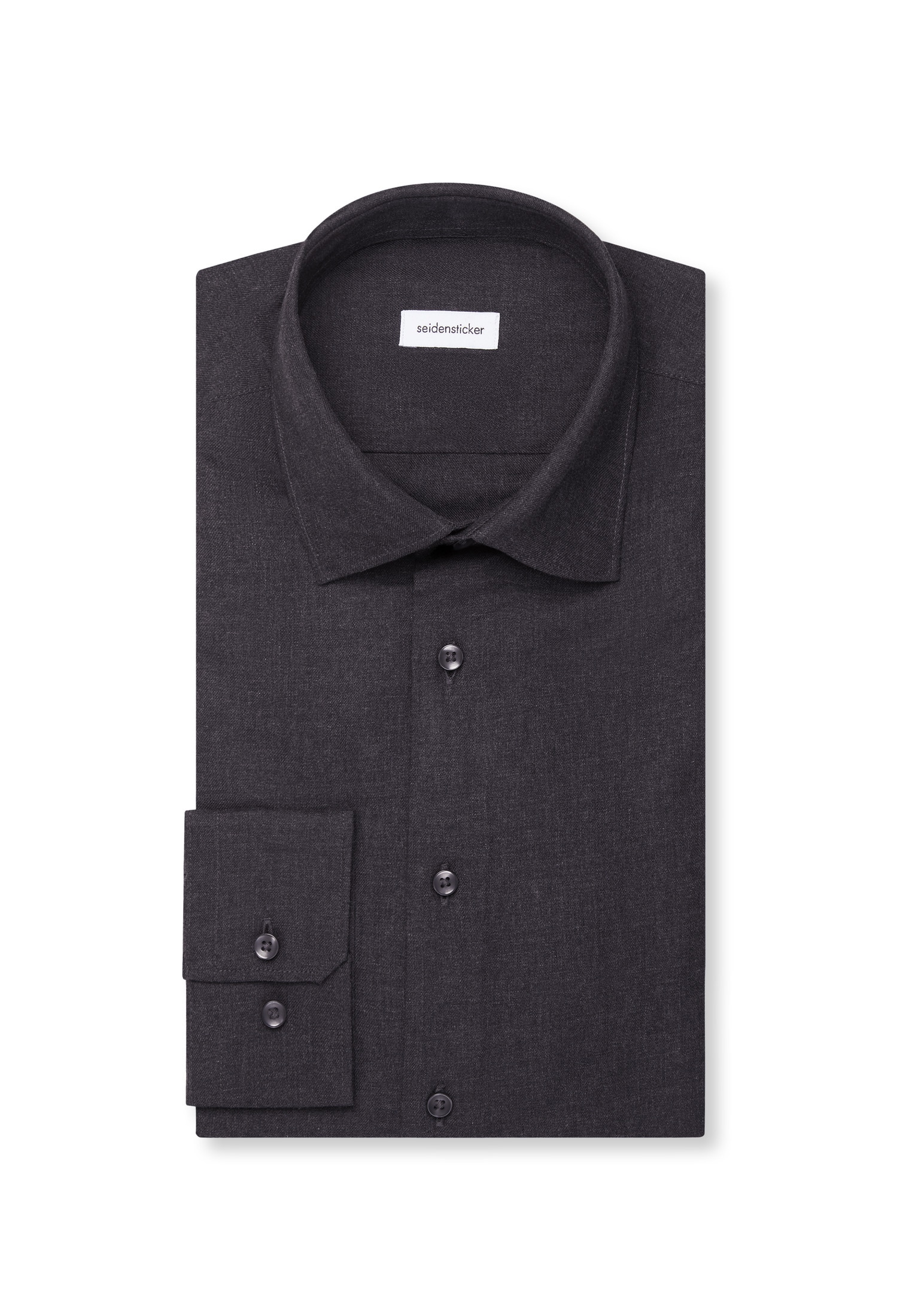seidensticker Flanellhemd »Schwarze Rose« Slim 1/1 Extra lang Kentkragen Uni
