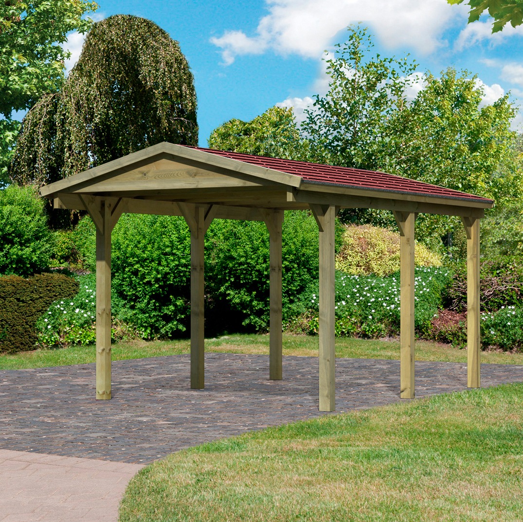 Karibu Einzelcarport »Classic«, Holz, 250 cm, braun
