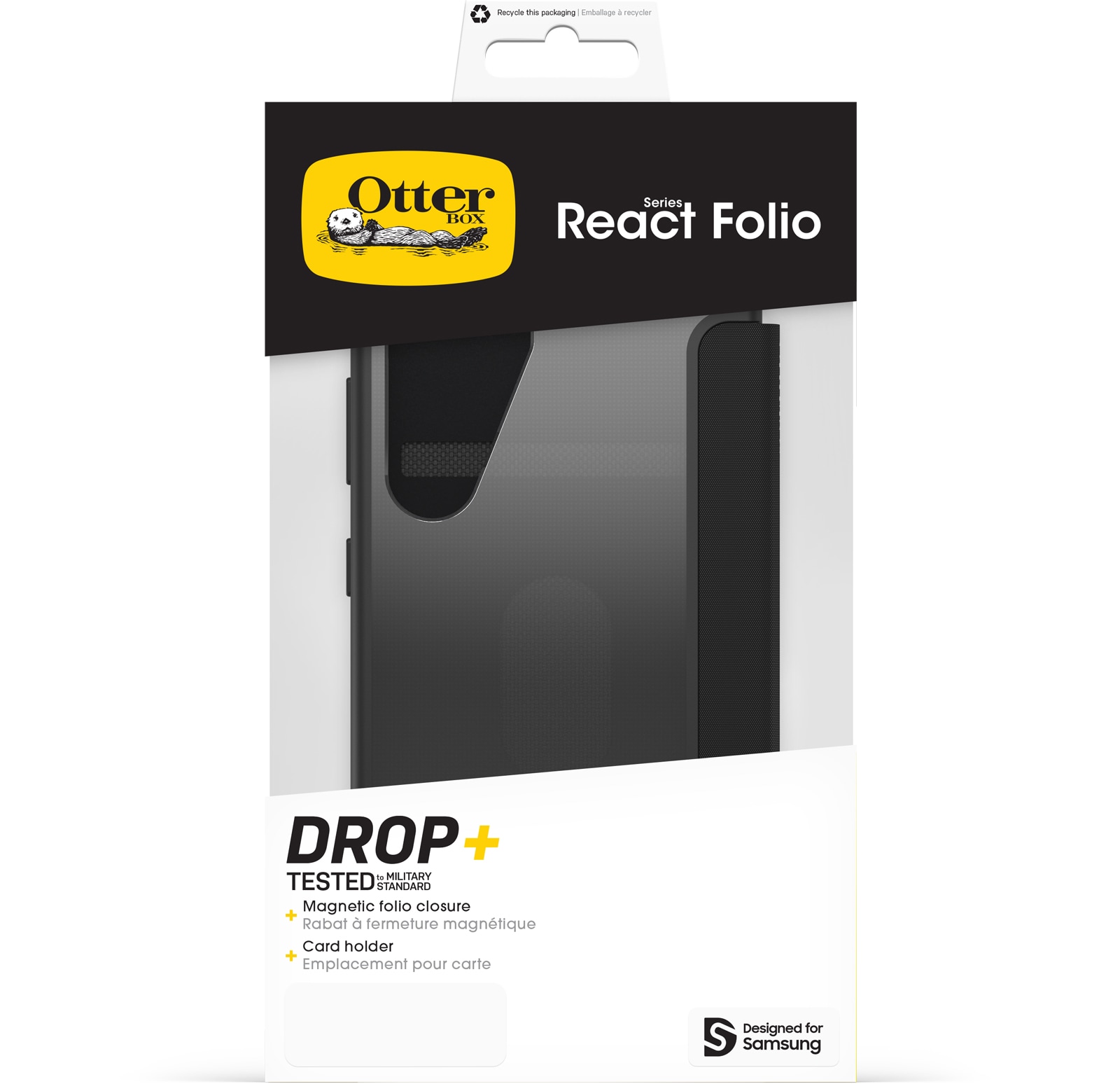 Otterbox Handyhülle »React Folio Samsung Galaxy S25 -clear/black«, Backcover, Schutzhülle, Handyschutzhülle, Case, Schutzcase, stoßfest