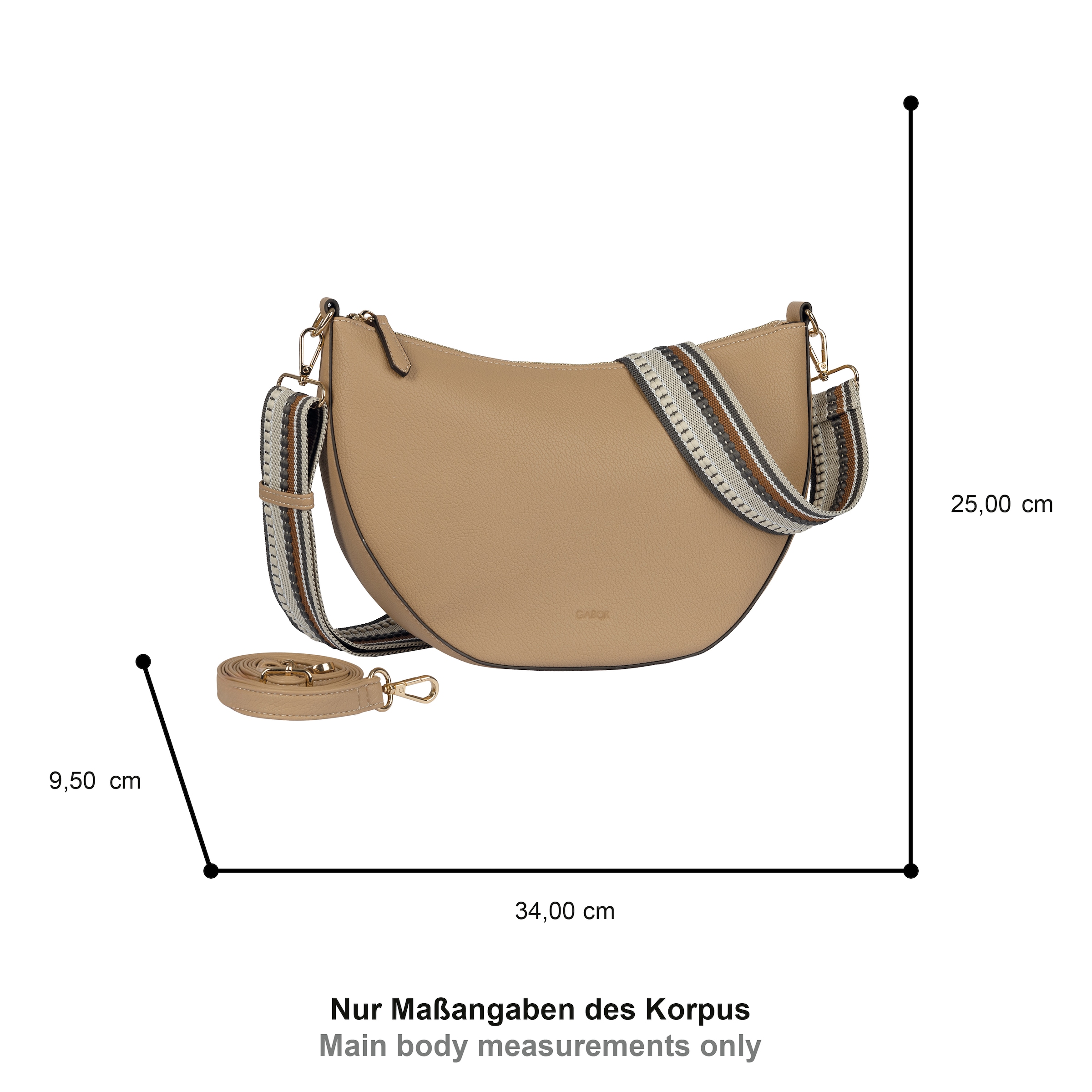 Gabor Umhängetasche »Linda Summer« Schultertasche mit dezentem Logo und extrabreitem Schultergurt