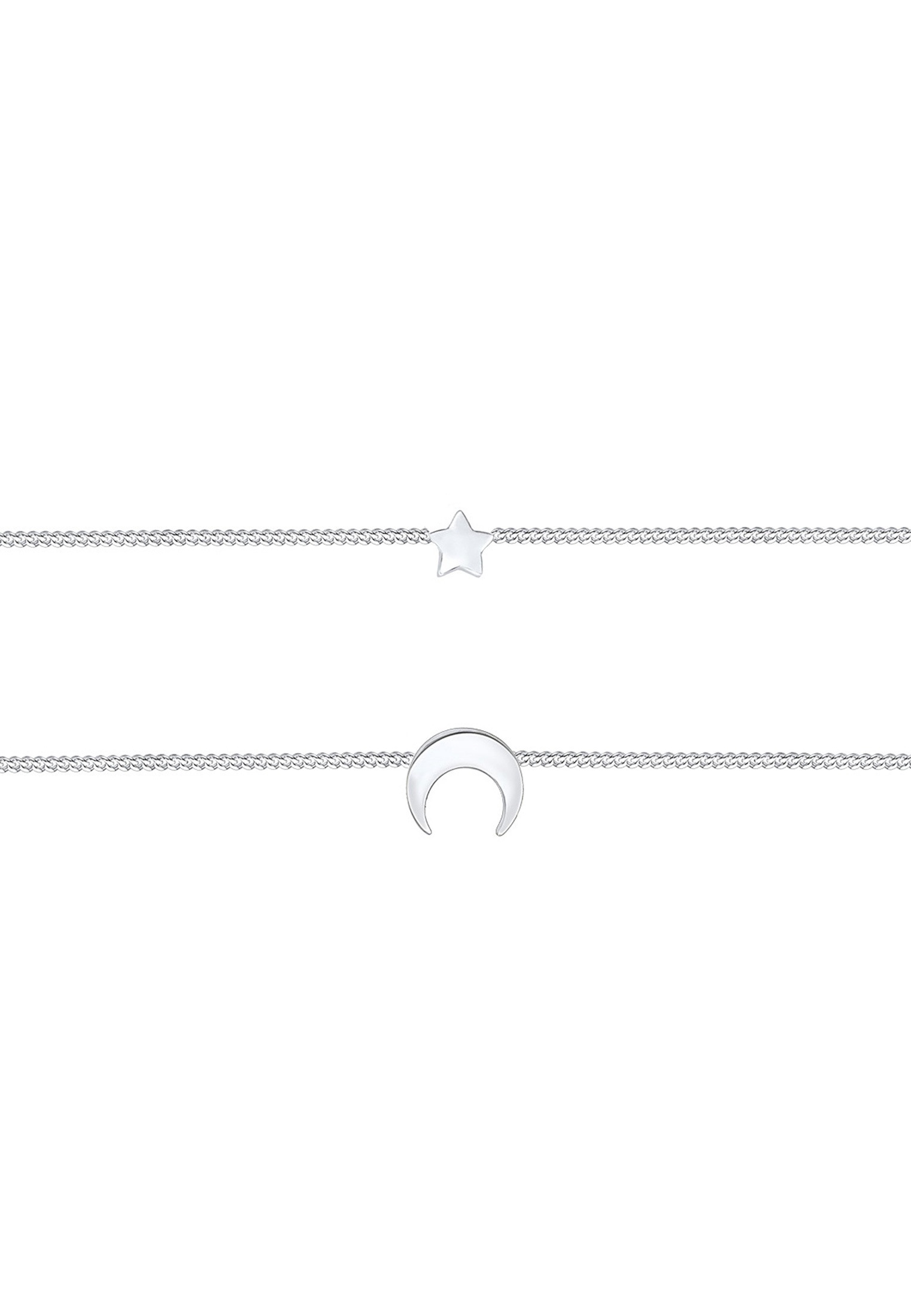 Elli Choker »Halskette Choker Layer Halbmond und Sterne 925er Silber«
