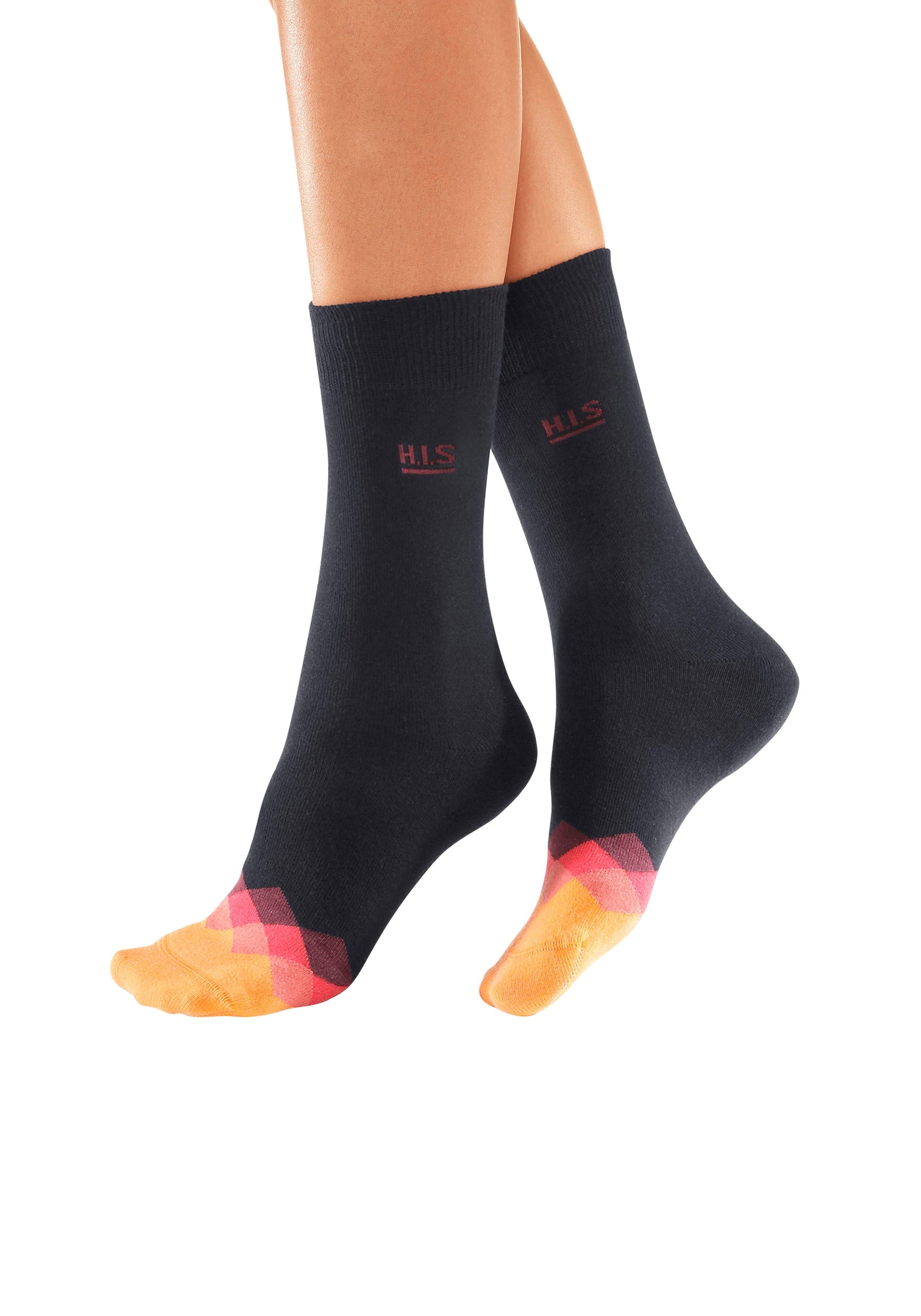 H.I.S Socken, (7 Spitze gemusterter bei Paar), OTTOversand bunt mit