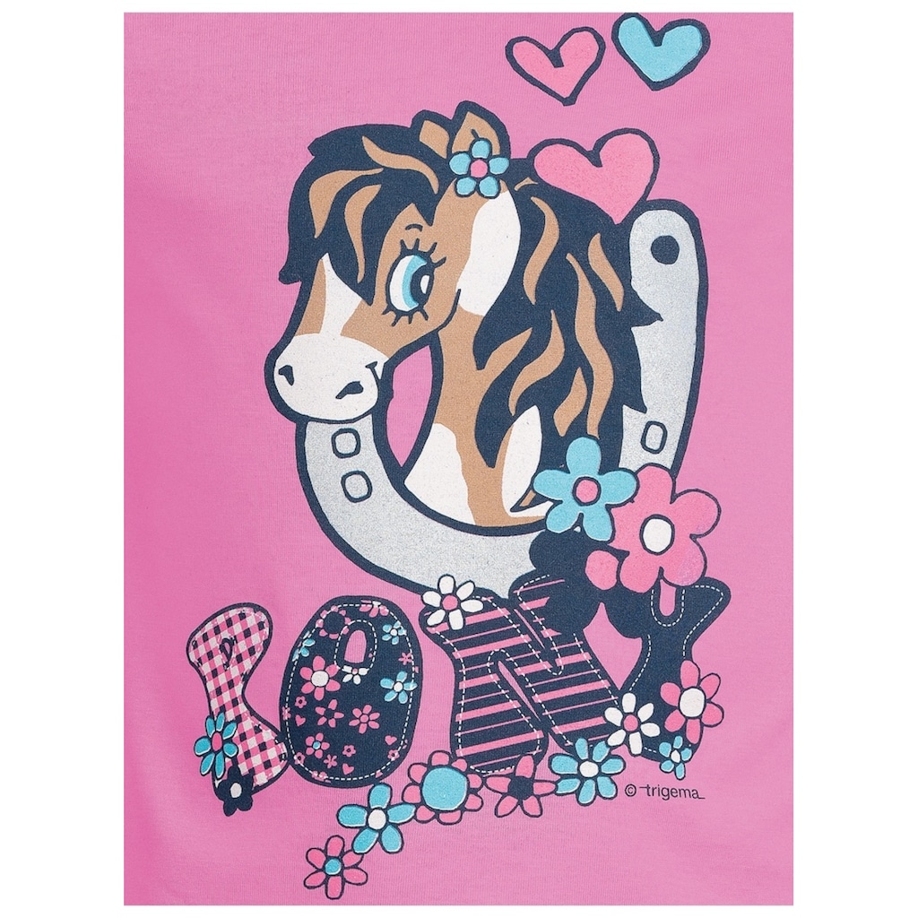 Trigema Longsleeve »TRIGEMA Langarmshirt mit süßem Pony-Print«, (1 tlg.)