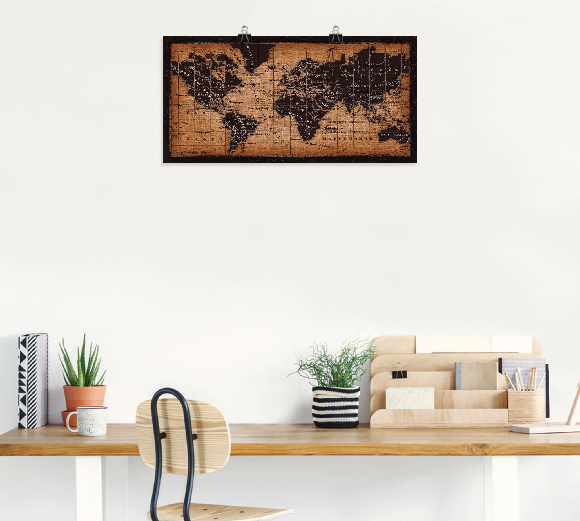Artland Wandbild »Alte Weltkarte«, Landkarten, (1 St.), als Leinwandbild, Poster, Wandaufkleber in verschied. Größen