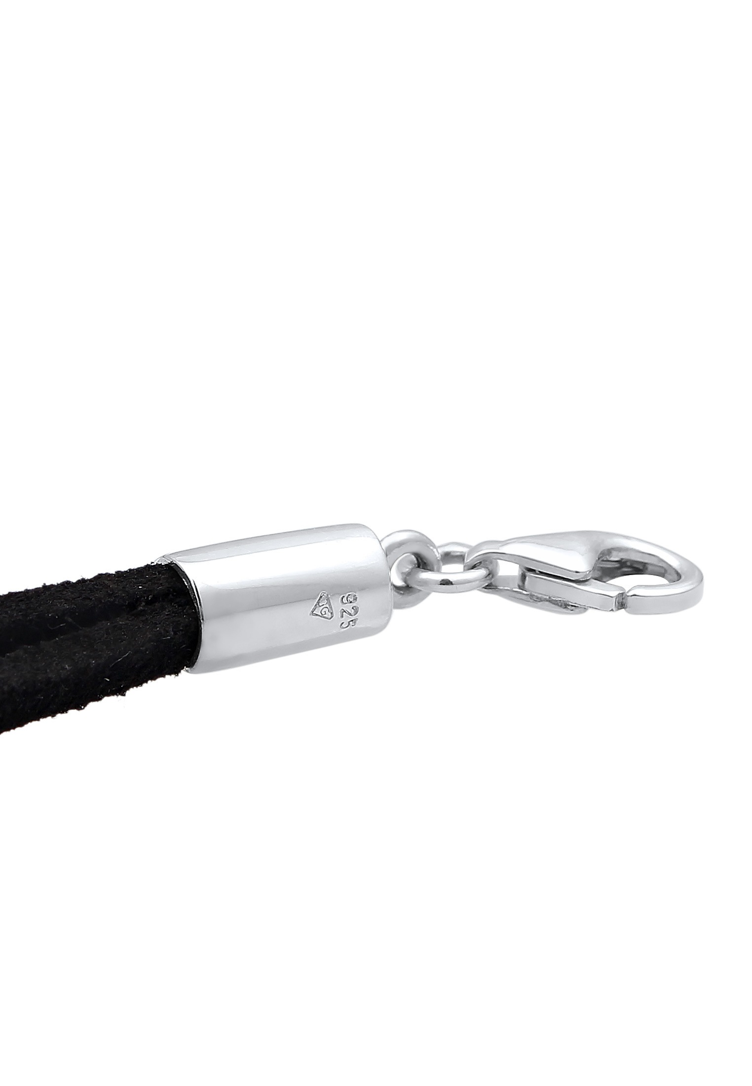 Elli Armkette »Armband Synthetisch Leder Schwarz Kreis Trend 925 Silber«