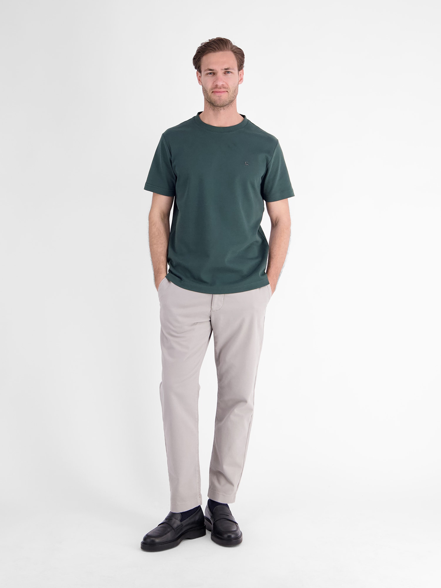 LERROS T-Shirt »Legeres T-Shirt mit Rundkragen aus reiner Baumwolle«