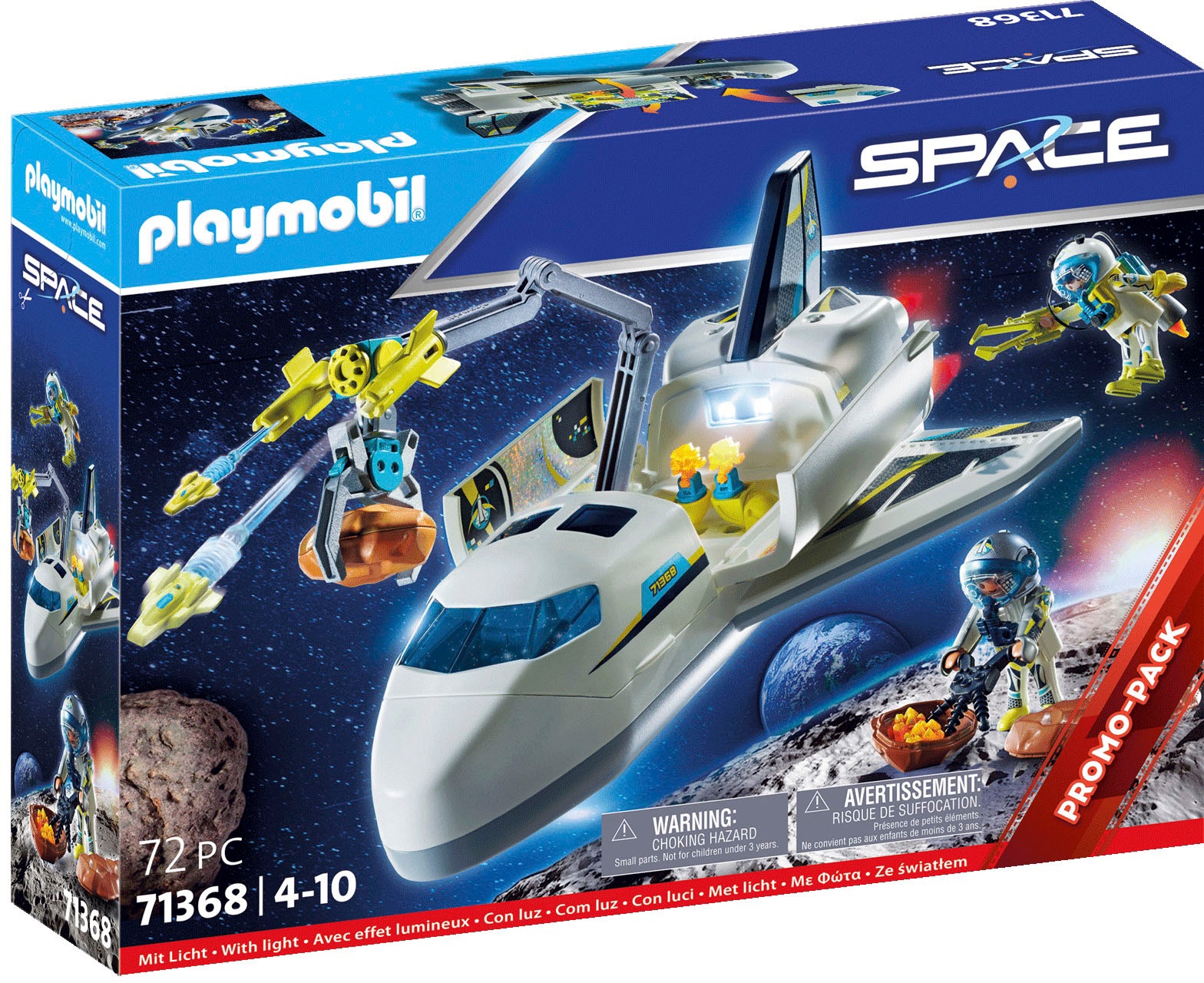 Playmobil® Konstruktions-Spielset »Space-Shuttle auf Mission (71368), Space«, (72 St.), mit Licht