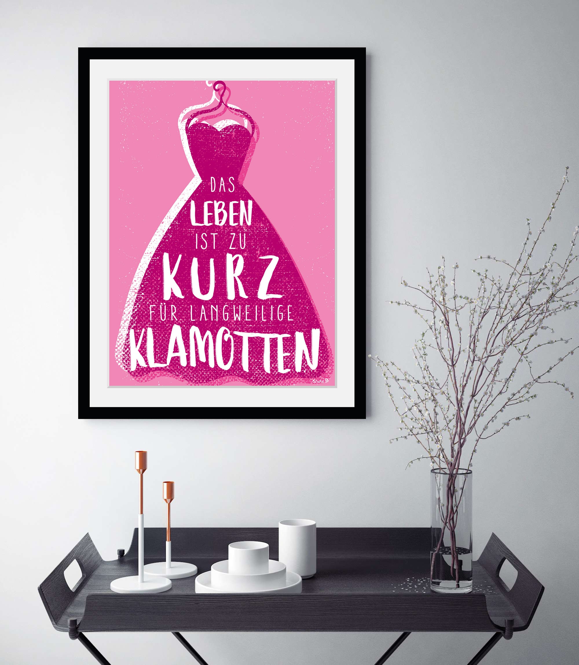 queence Bild »Dress« Fashion | Humor | Mode | Motivationsbilder | Sprüche & Texte 1 Stk. tlg. HD Premium Poster-Druck inkl. Holzrahmen