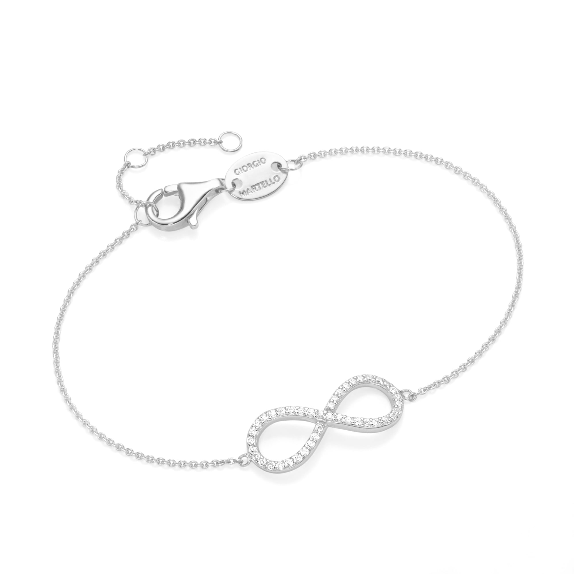 GIORGIO MARTELLO MILANO Armband »Armband Infinity mit Zirkonia Steinen, Silber 925«