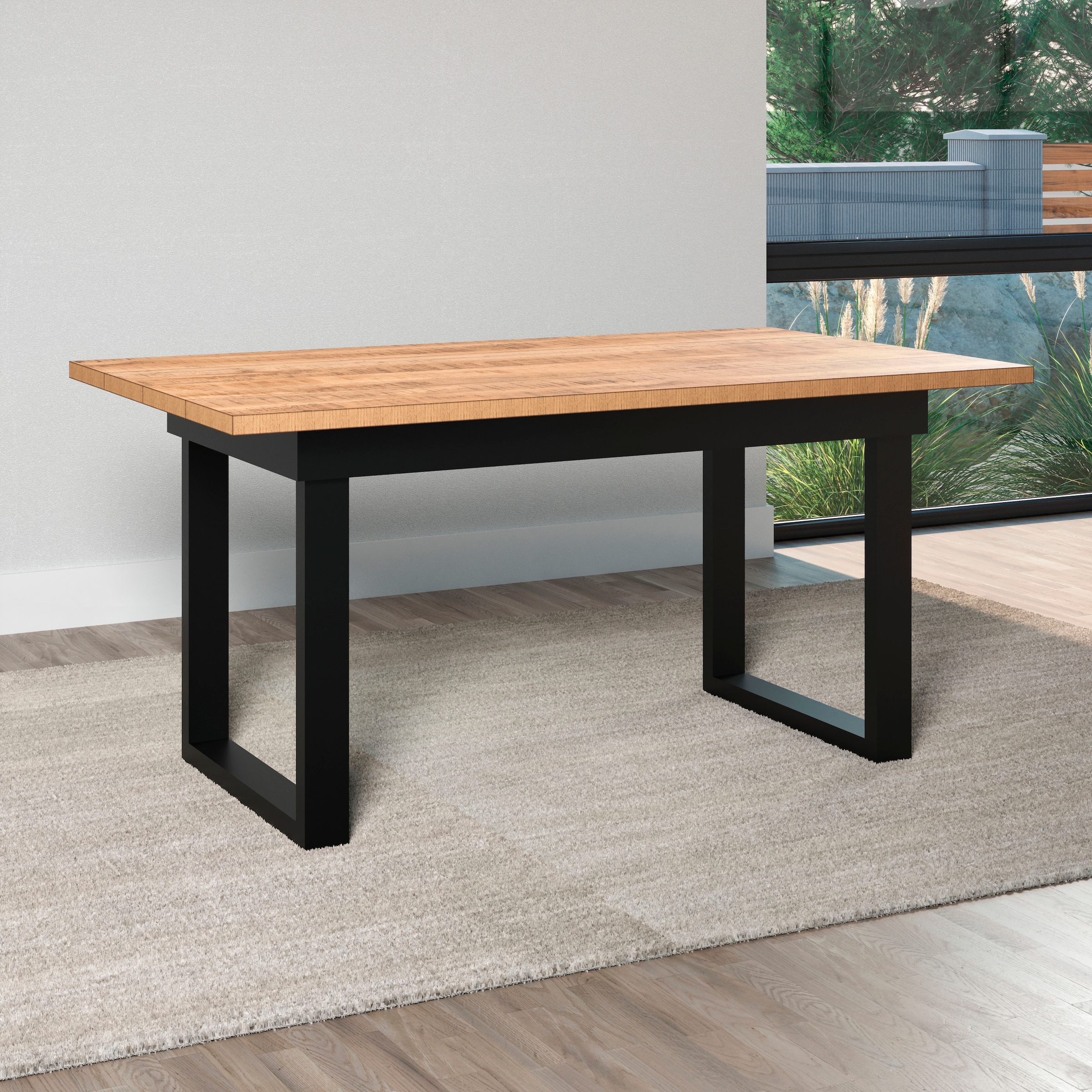 Home affaire Esstisch »Elda« 1 Stk. tlg. Esstisch mit 32 mm Tischplatte und Metallfüßen – (B/T/H) 160/90/76 cm